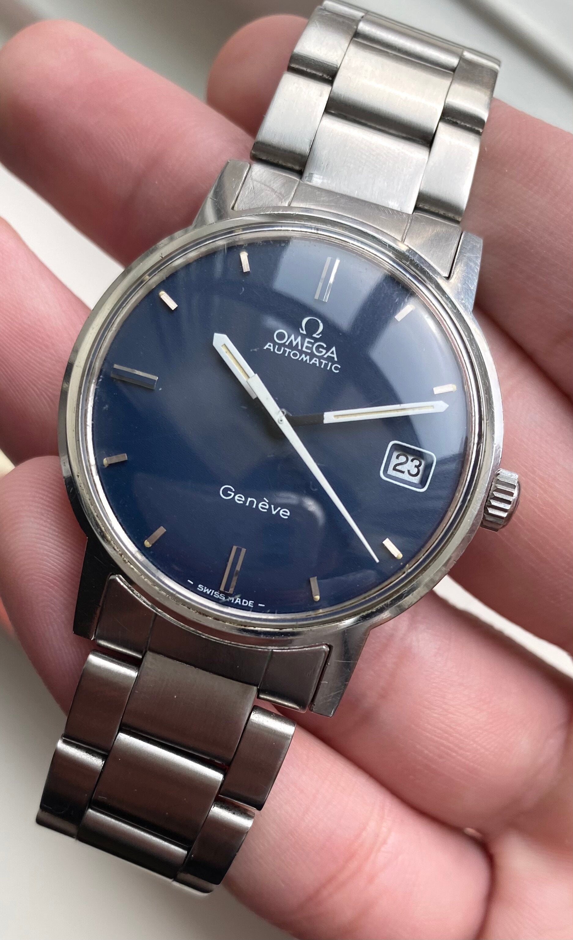 Omega Geneve — Matte Blue Dial