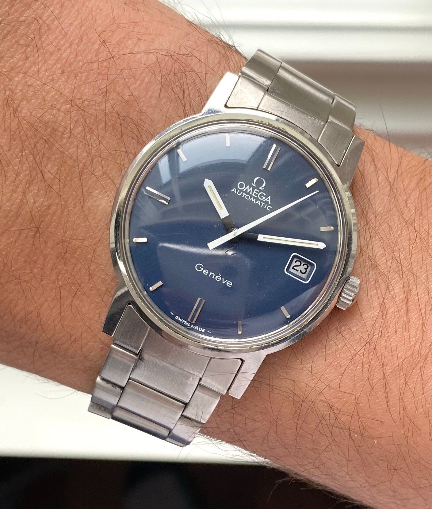 Omega Geneve — Matte Blue Dial