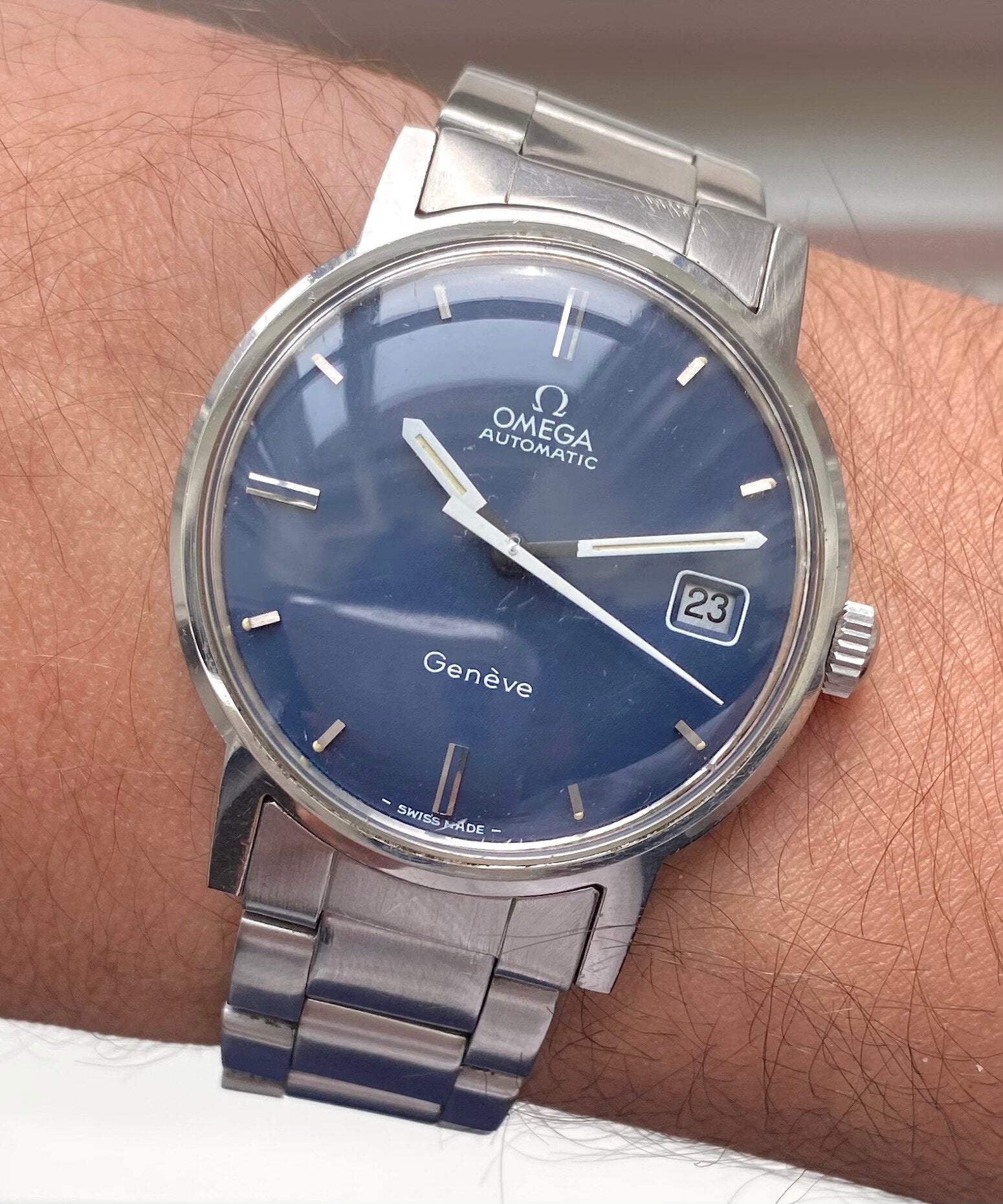 Omega Geneve — Matte Blue Dial