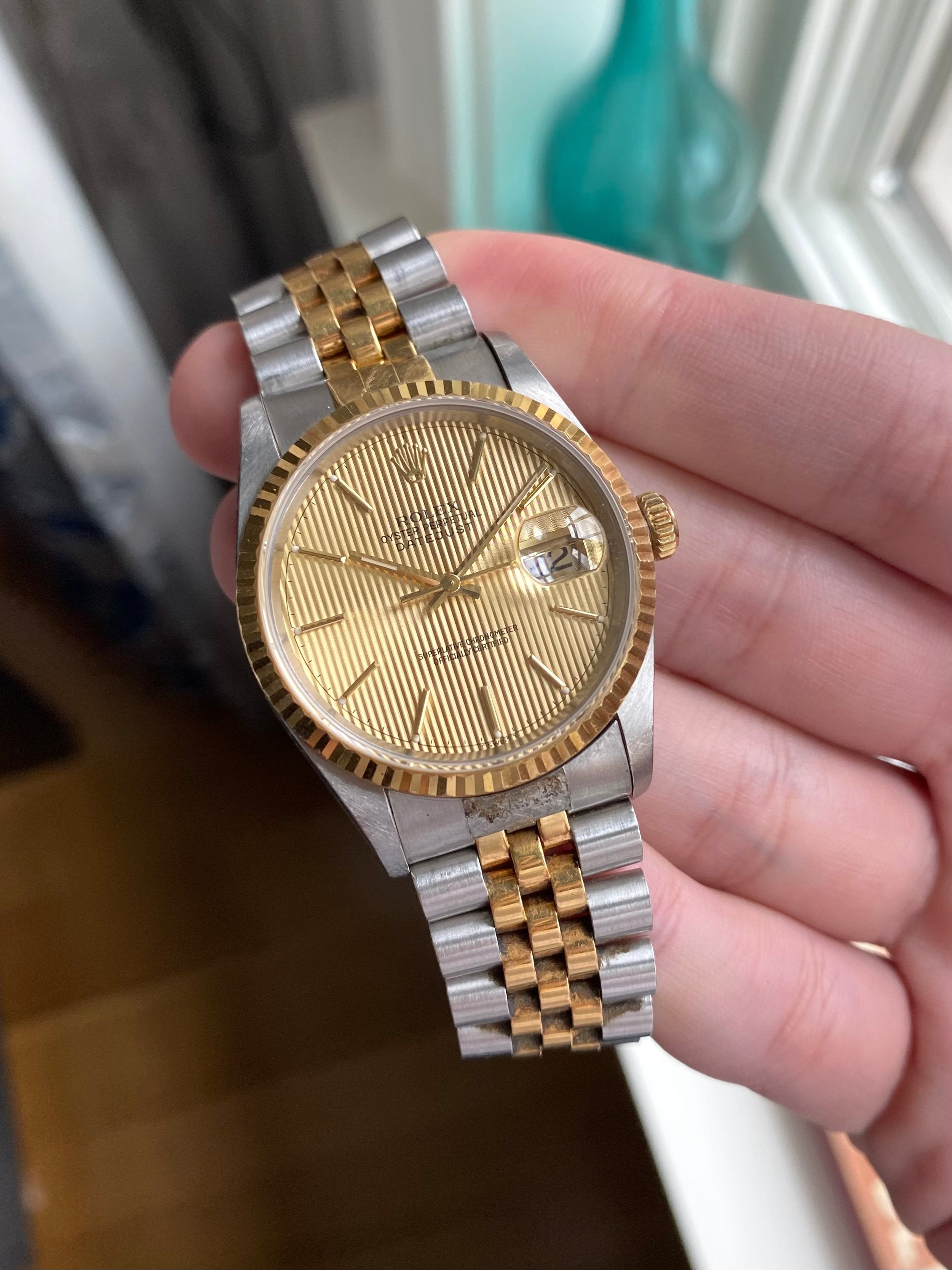 Rolex Datejust 16233 - Champagne Tapestry