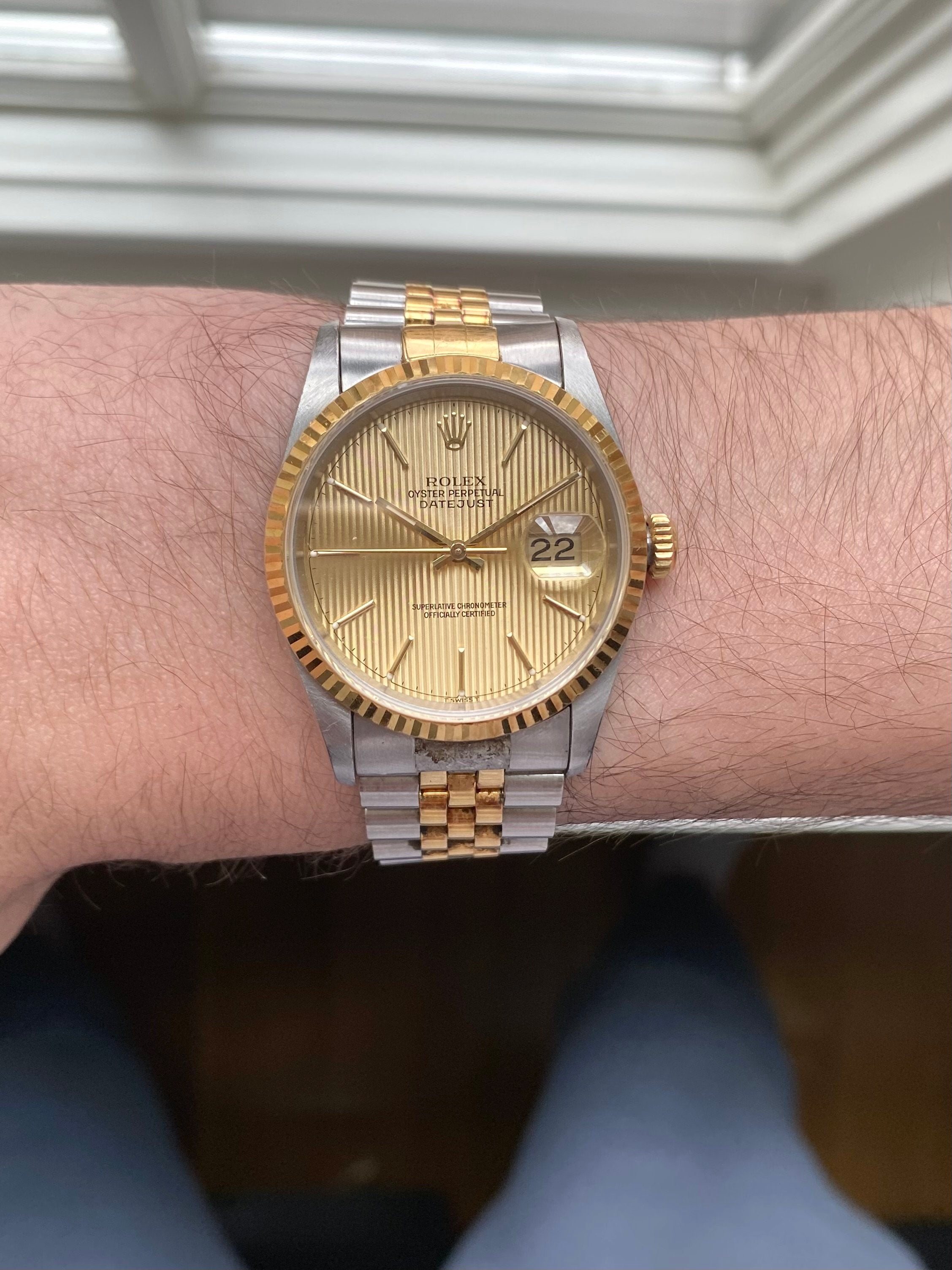 Rolex Datejust 16233 - Champagne Tapestry