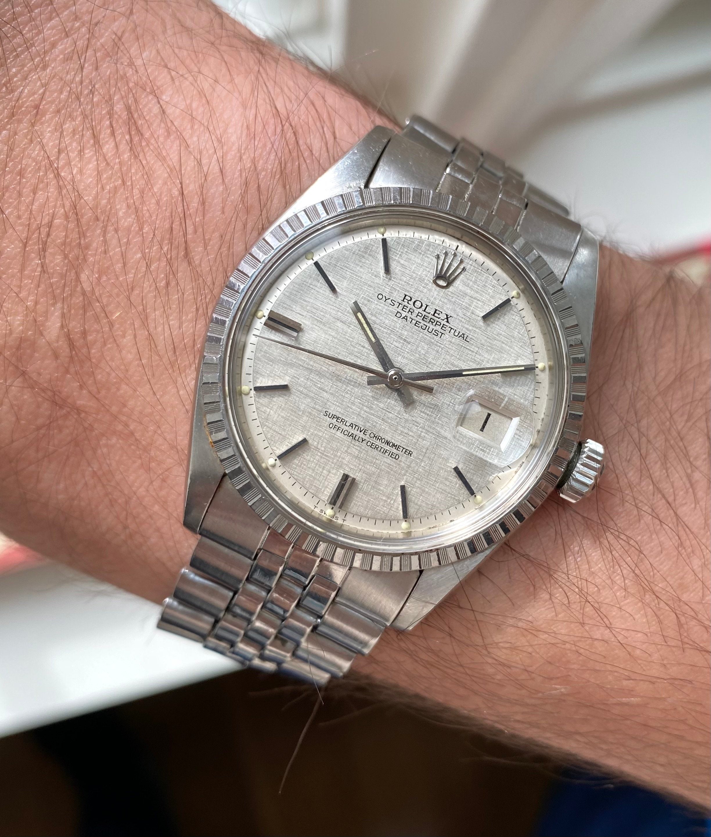 Rolex Datejust ref. 1603 — Silver Linen Dial