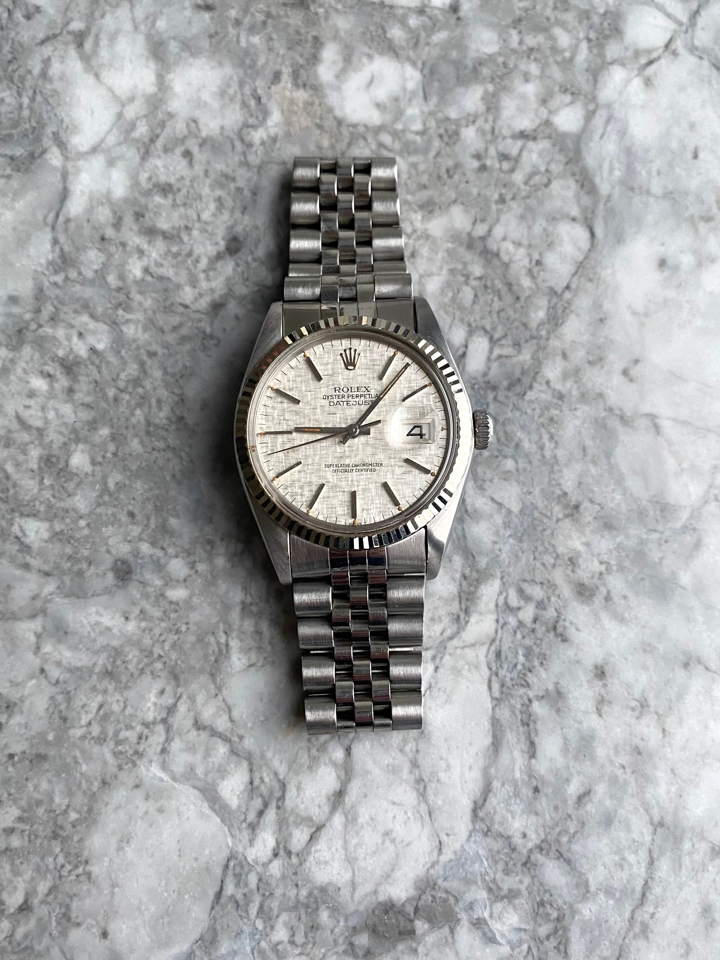 Rolex Datejust 16014 - Silver Linen.