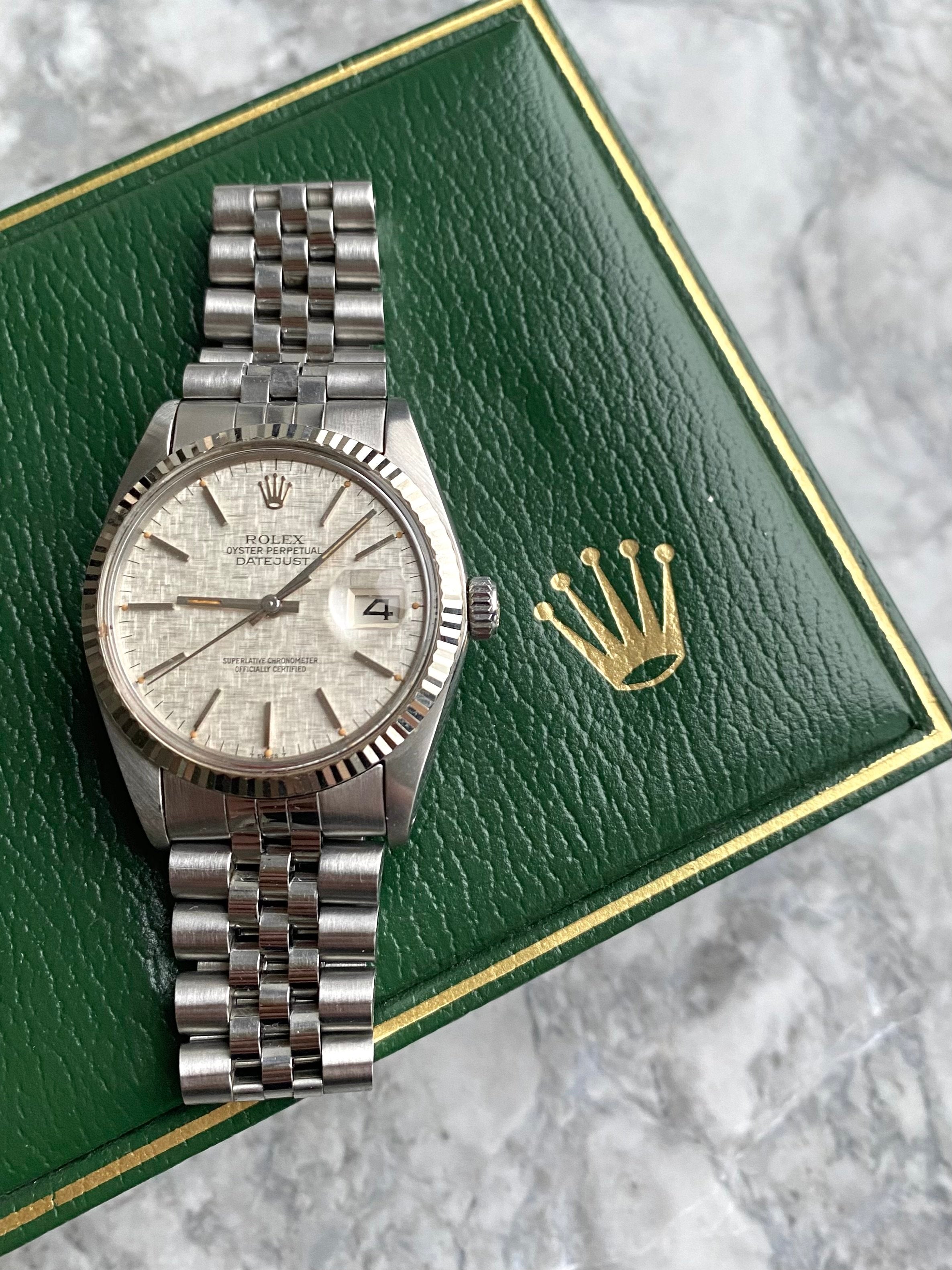 Rolex Datejust 16014 - Silver Linen.