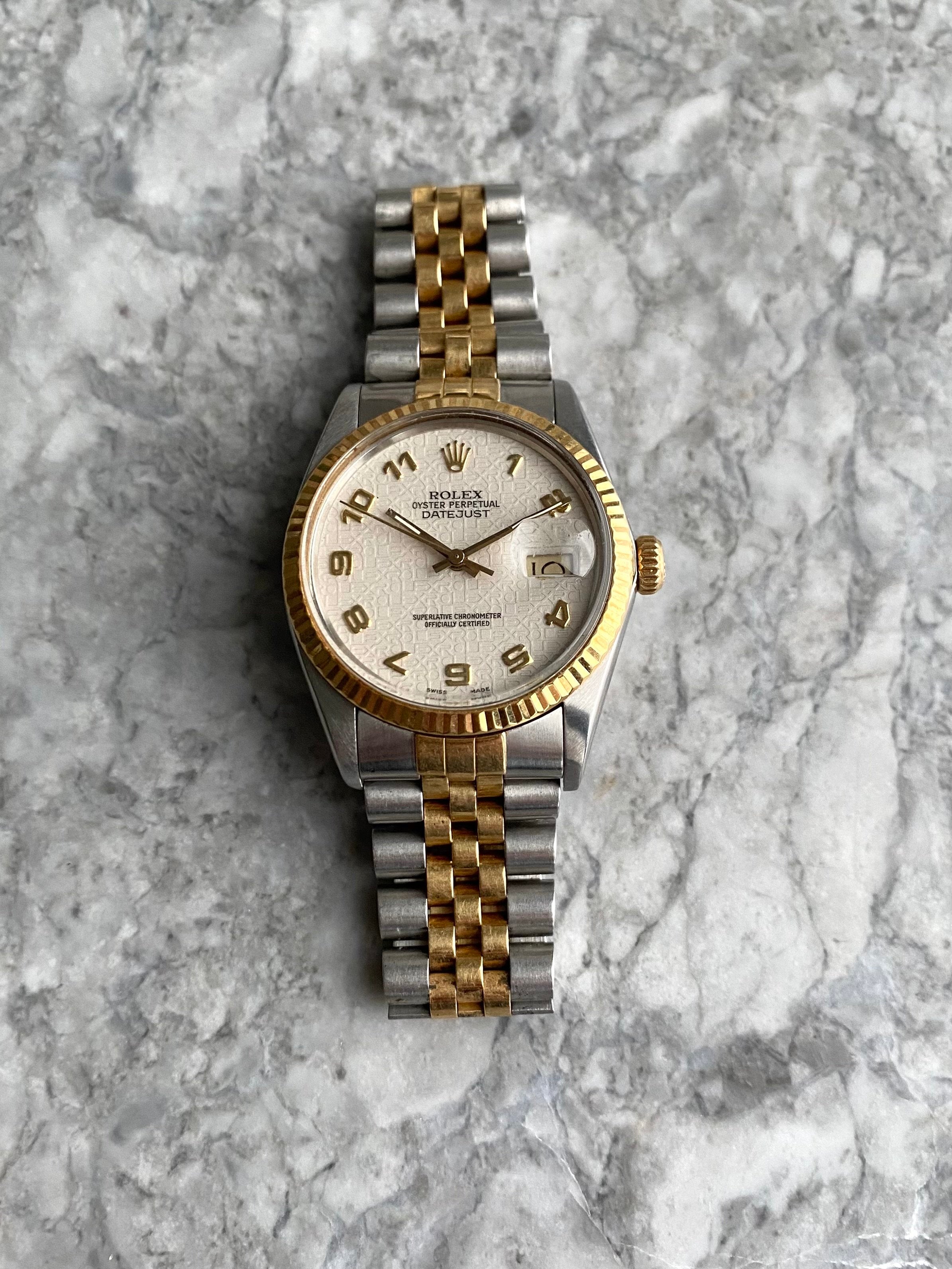 Rolex Datejust 16233 - White Arabic Numerals.