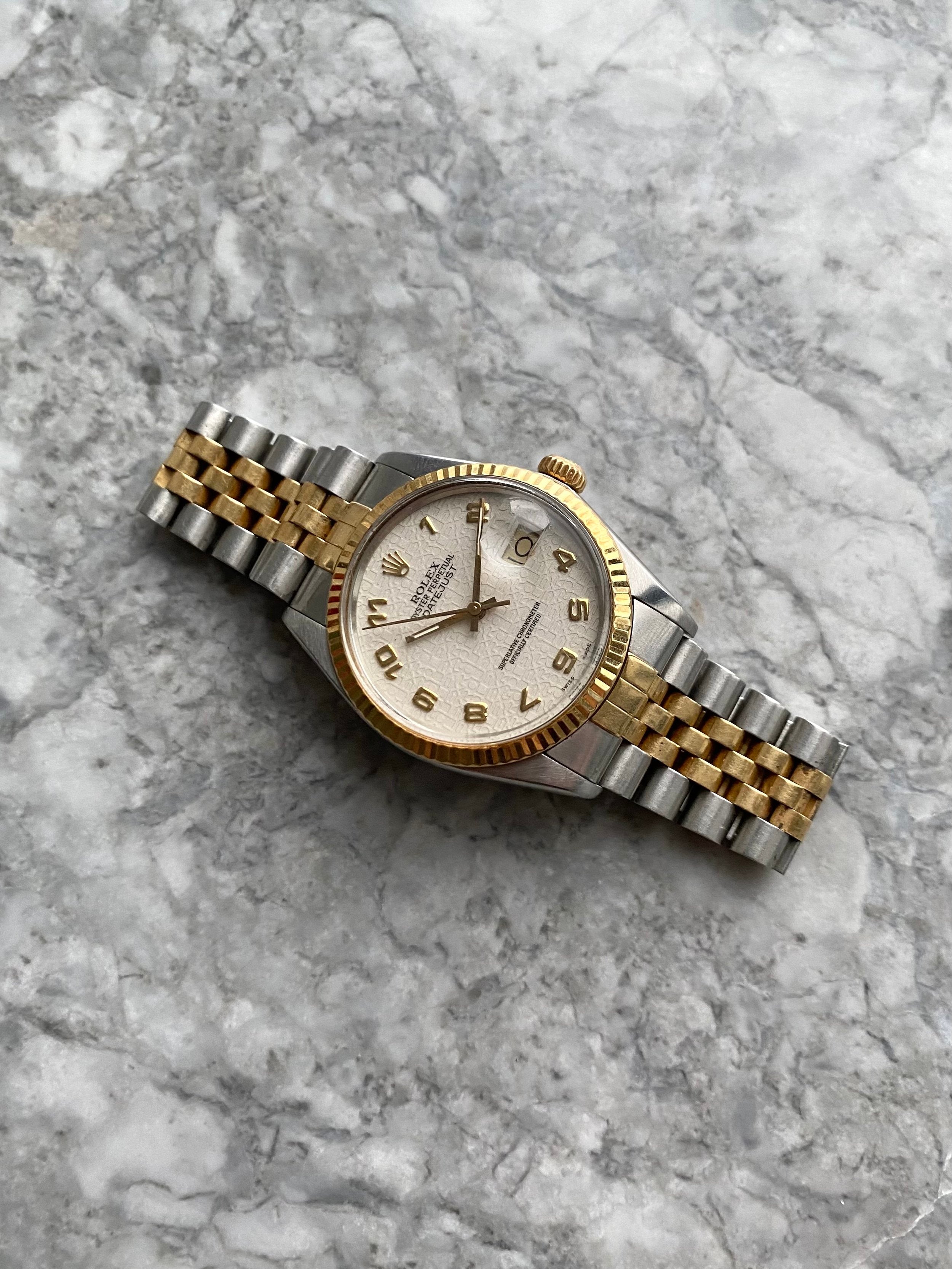 Rolex Datejust 16233 - White Arabic Numerals.