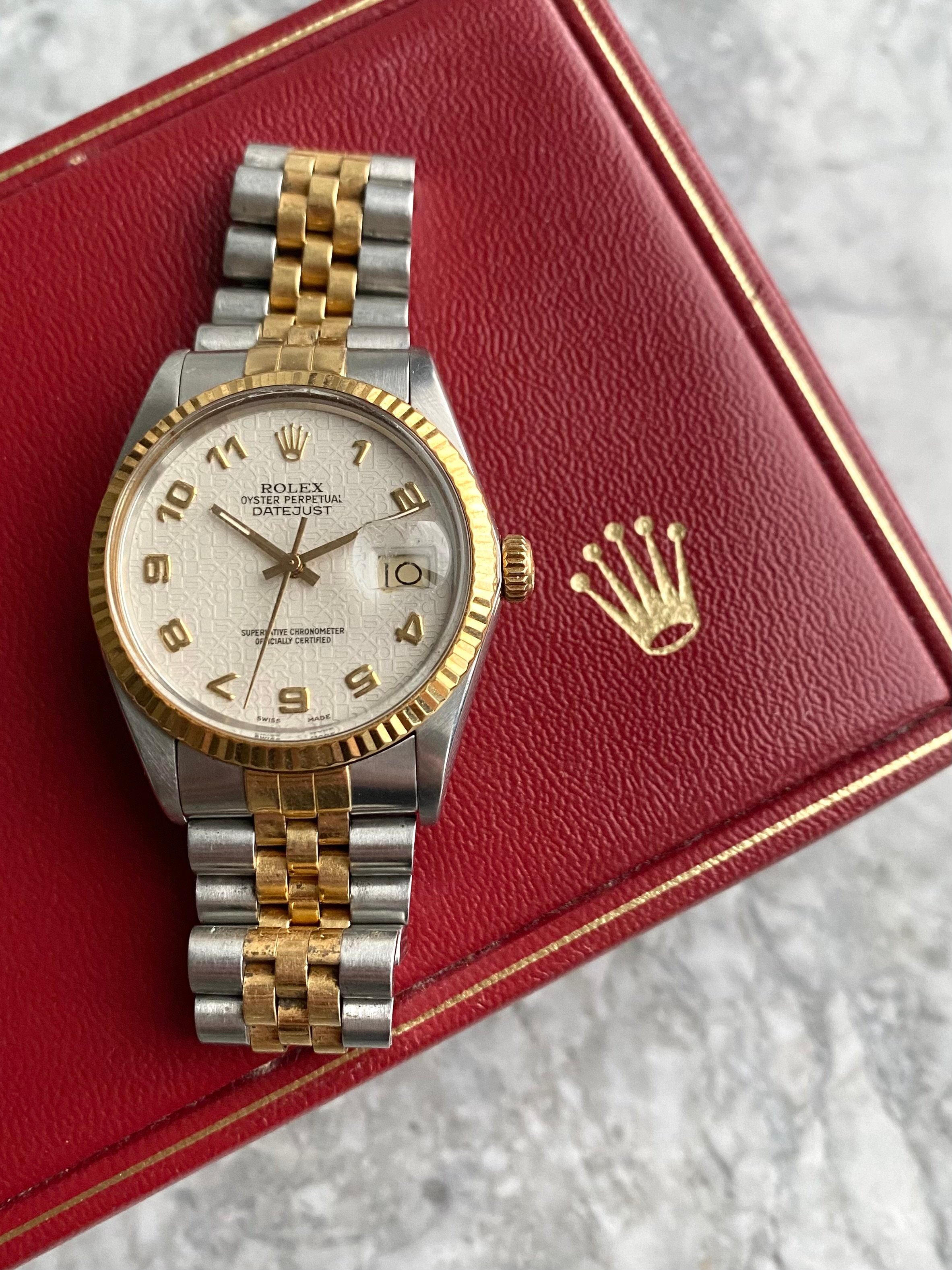 Rolex Datejust 16233 - White Arabic Numerals.