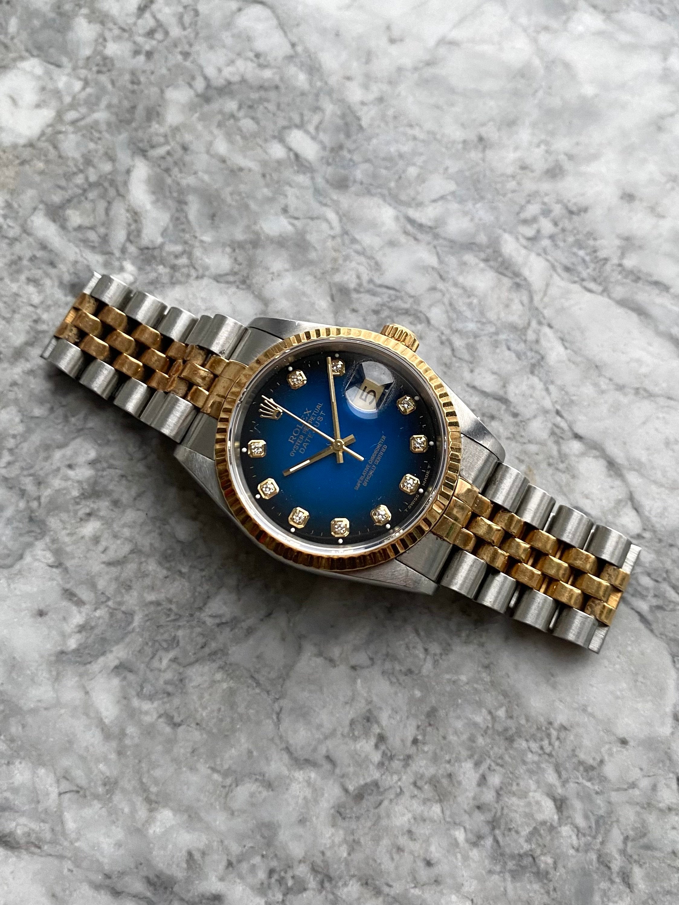 Rolex Datejust 16233G - Blue Vignette Diamond