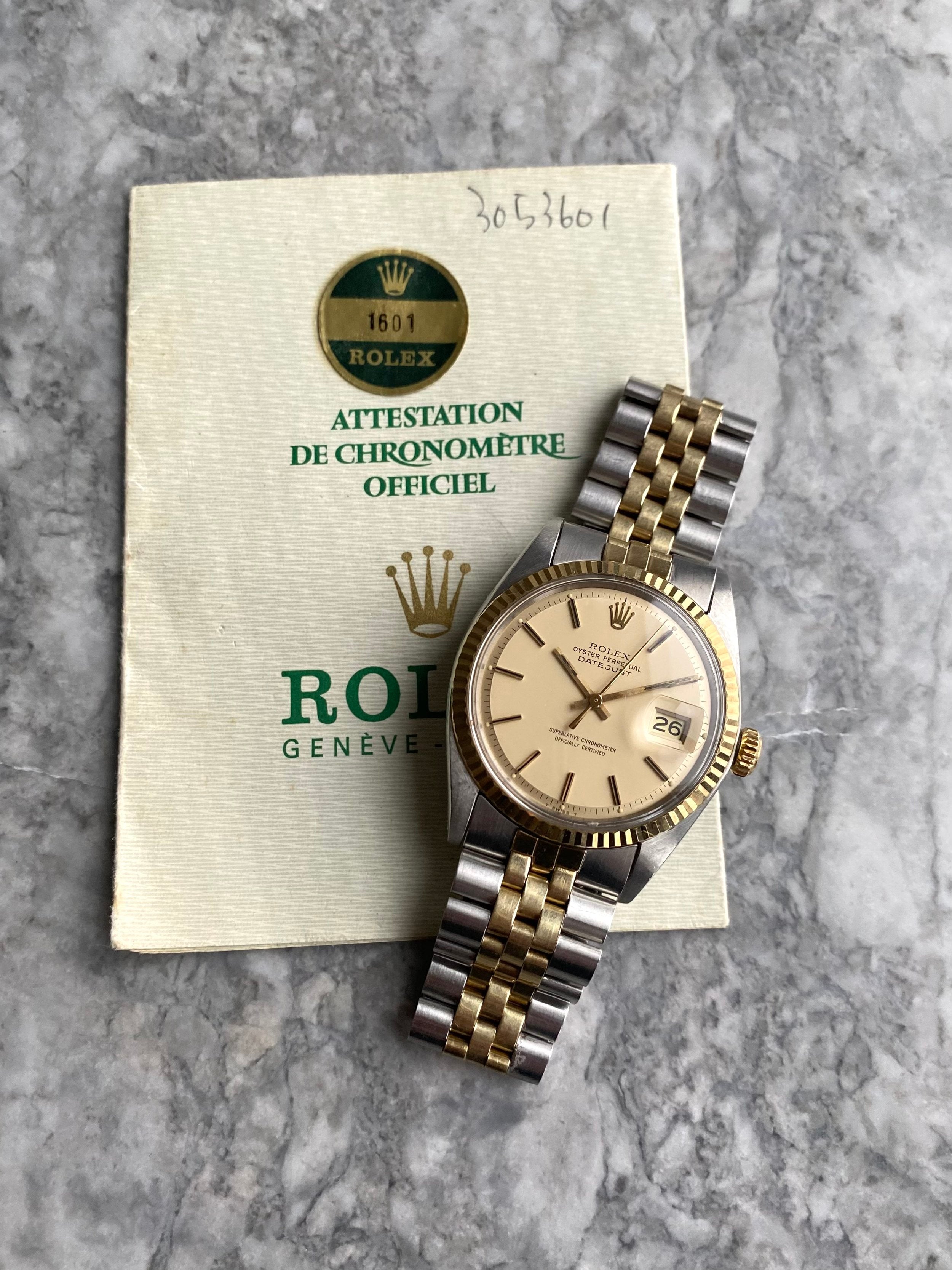 Rolex Datejust 1601 - Matte Dial w/ Papers.