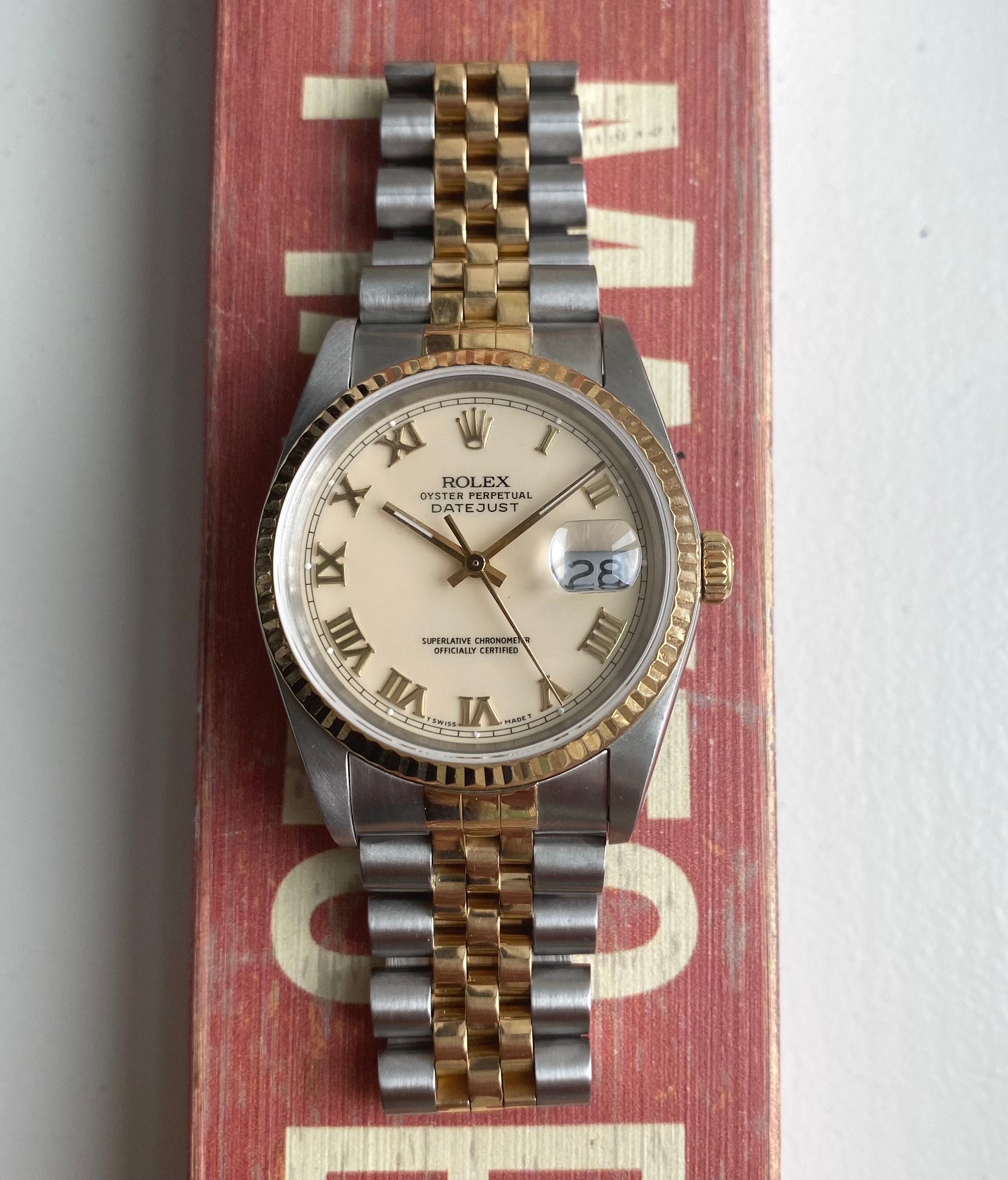 Rolex Datejust ref. 16233 — Cream Roman Numeral Dial