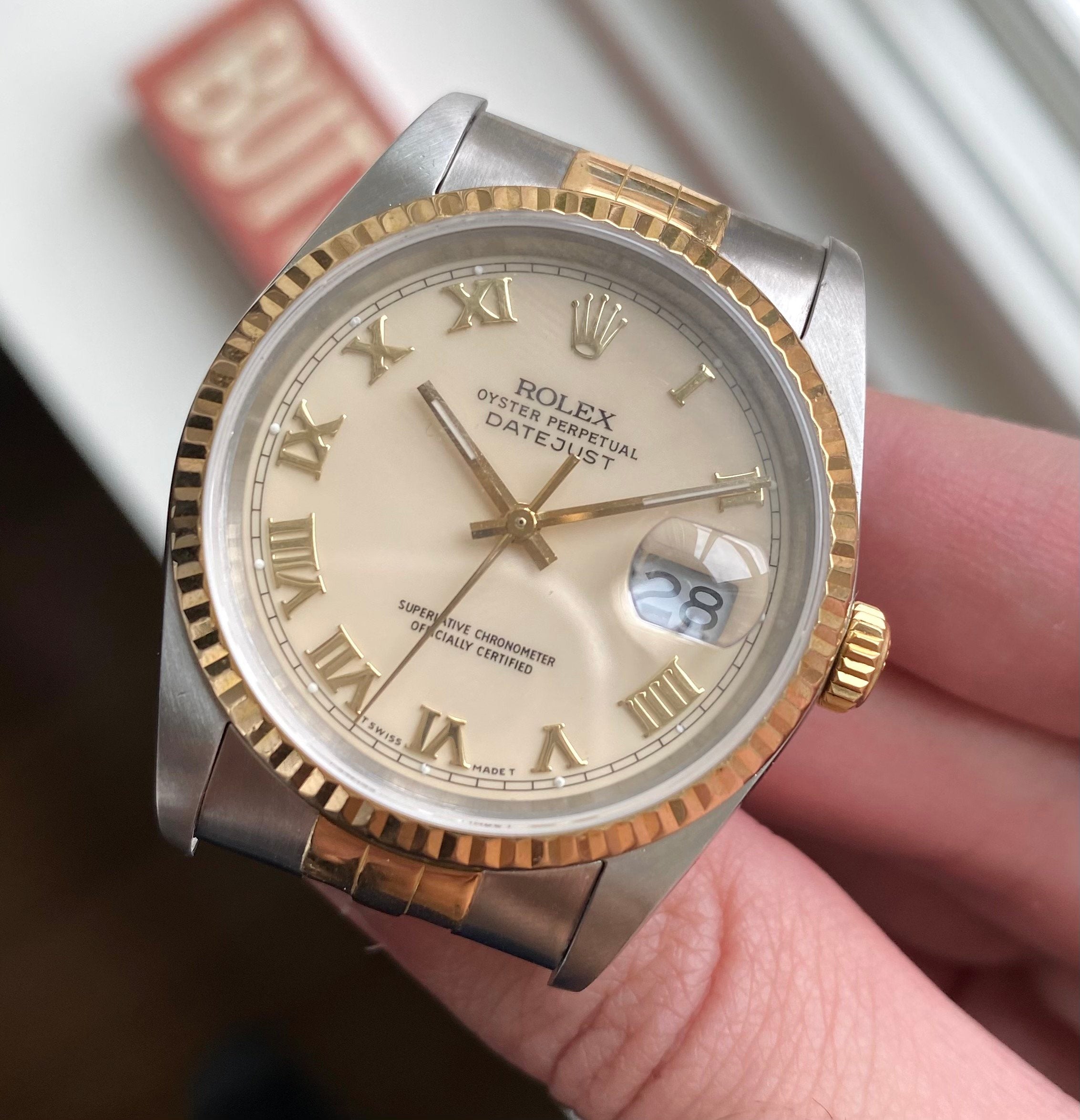 Rolex Datejust ref. 16233 — Cream Roman Numeral Dial