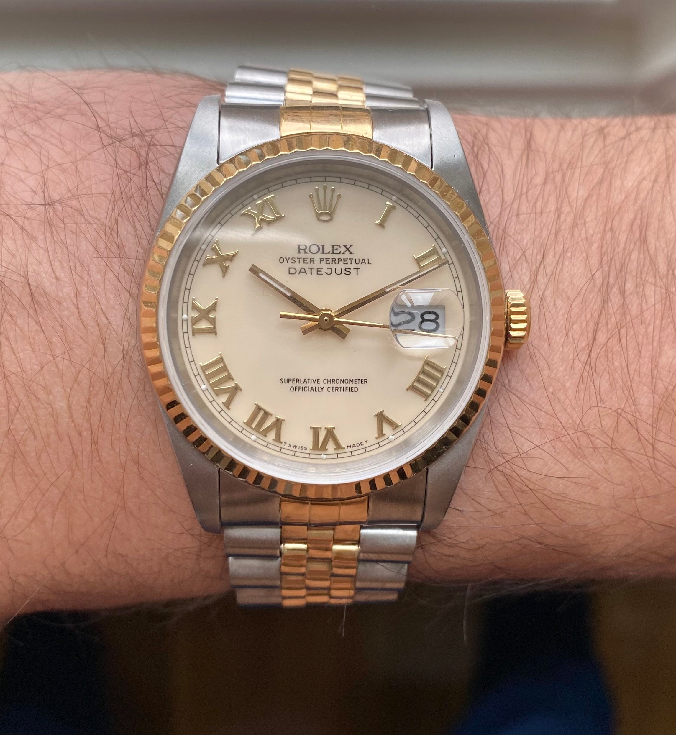 Rolex Datejust ref. 16233 — Cream Roman Numeral Dial