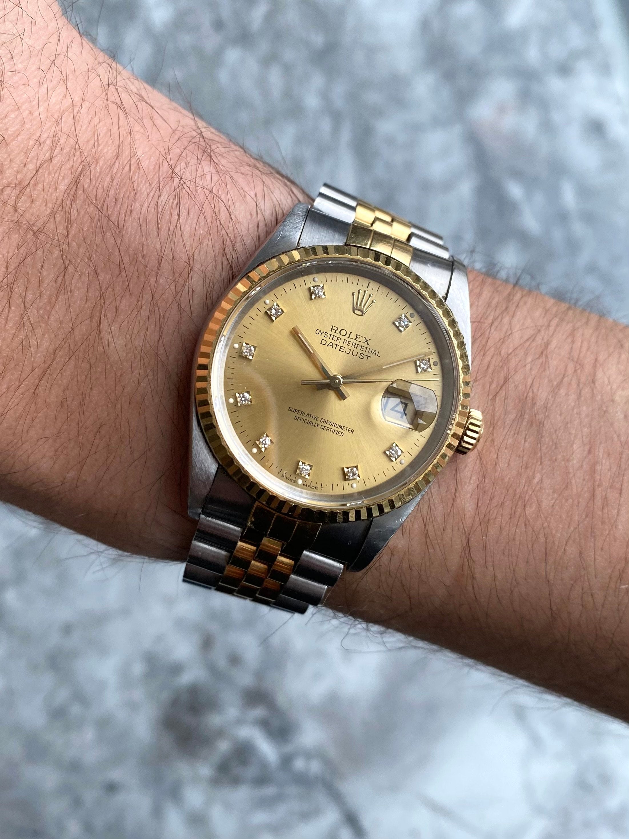 Rolex Datejust 16233G - Factory Diamond Dial.