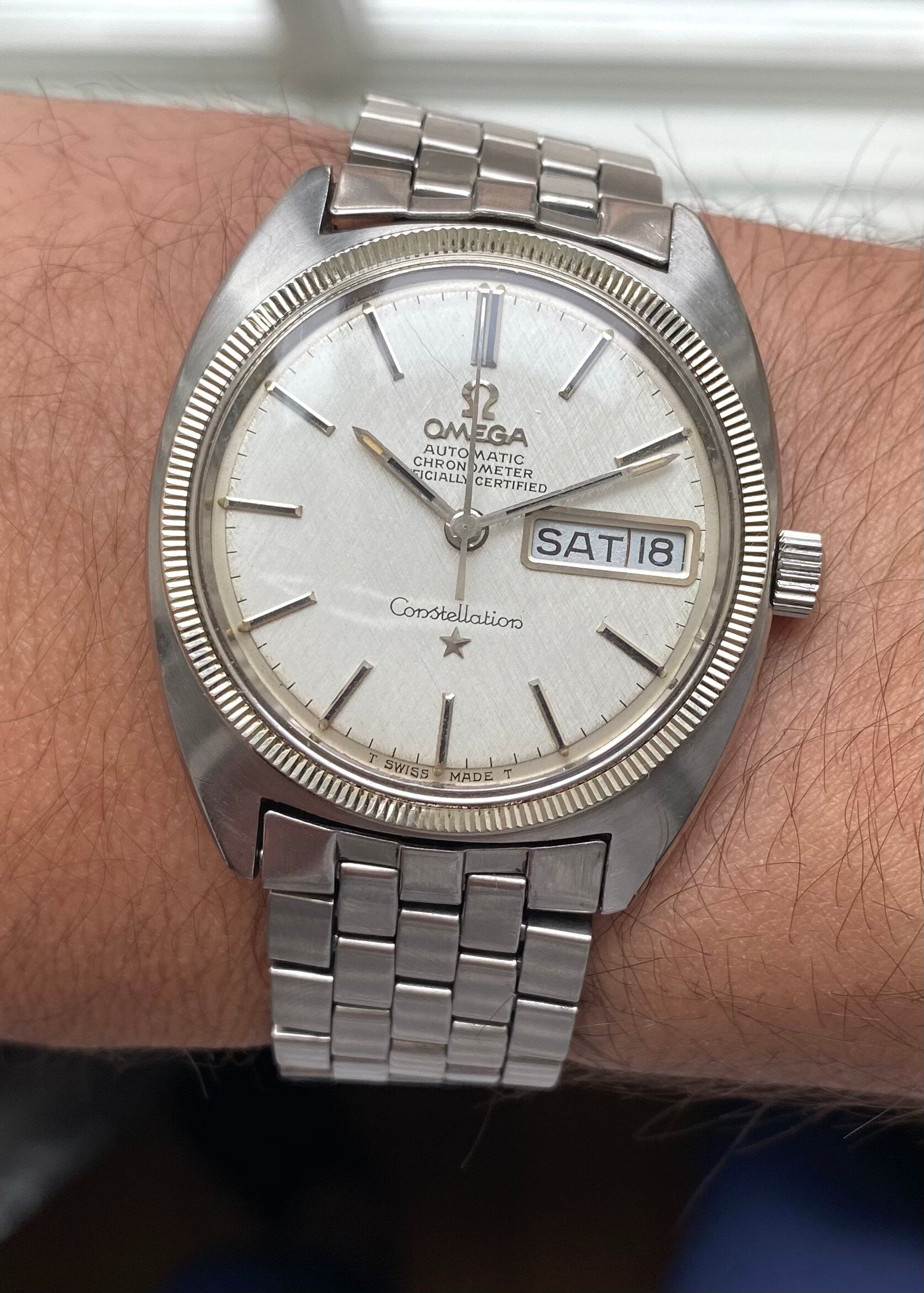 Omega Constellation — Linen Day-date