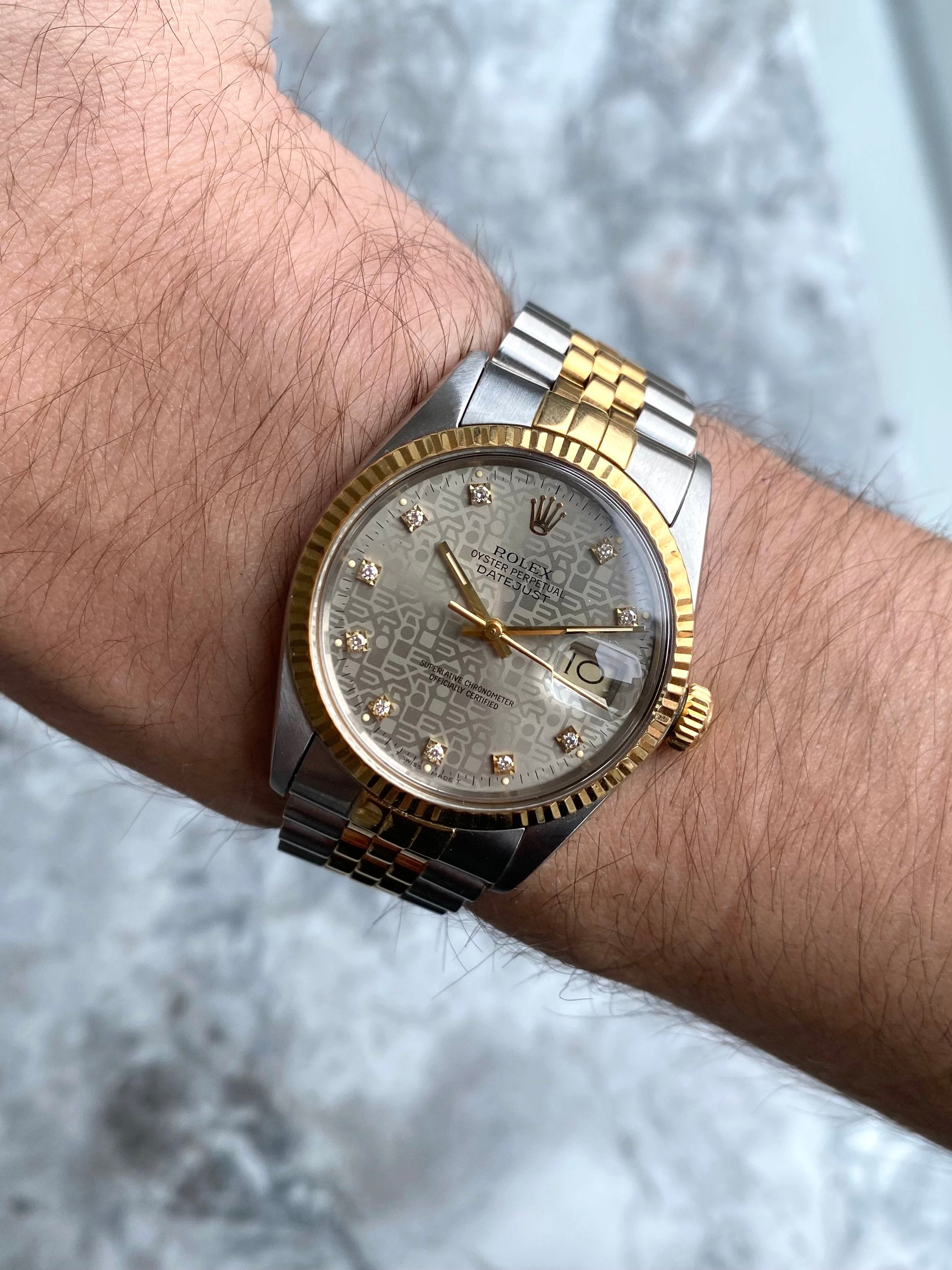 Rolex Datejust 16233G - Factory Diamond Dial.