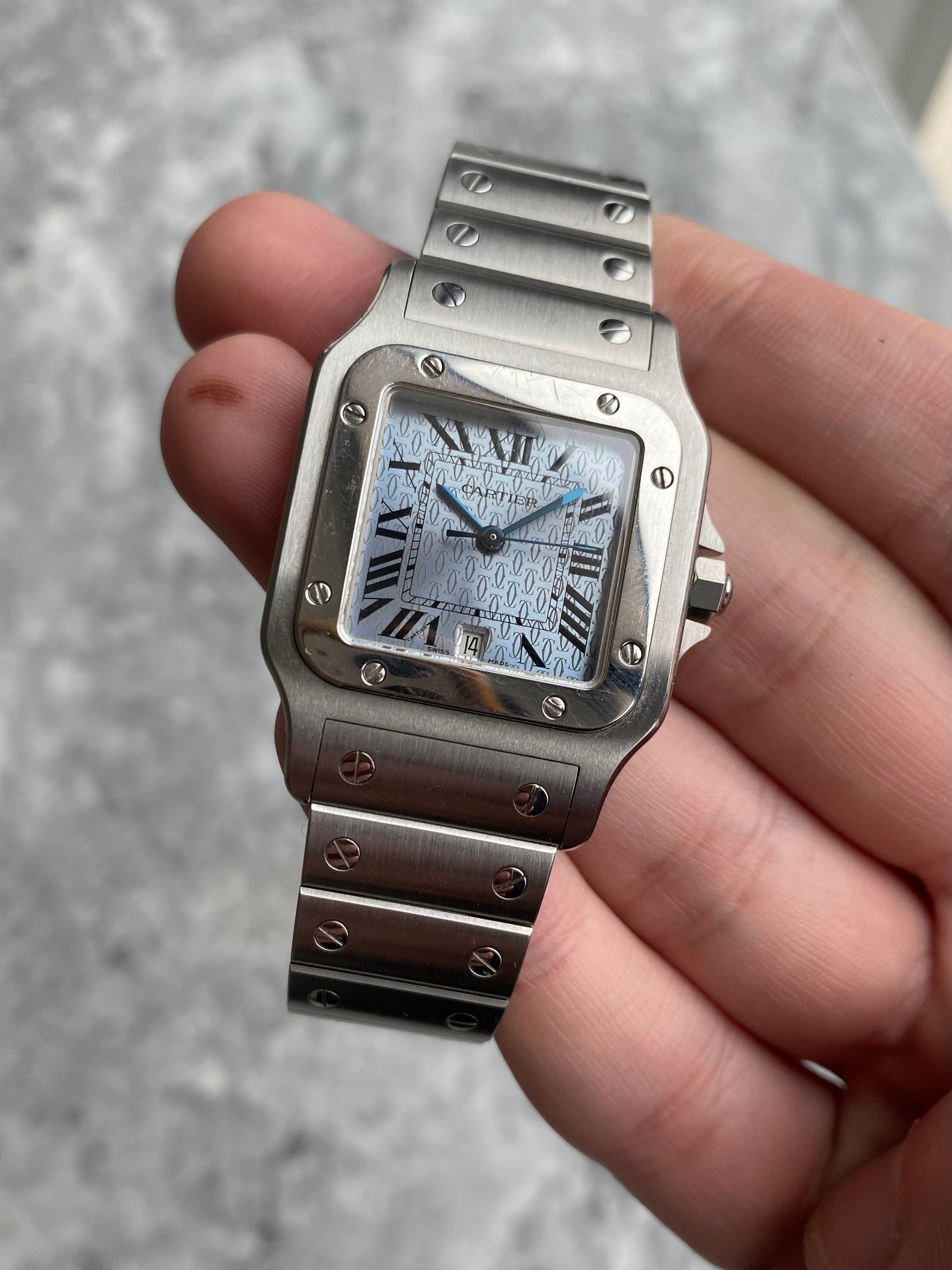 Cartier Santos 1564 - Ice Blue Dial.