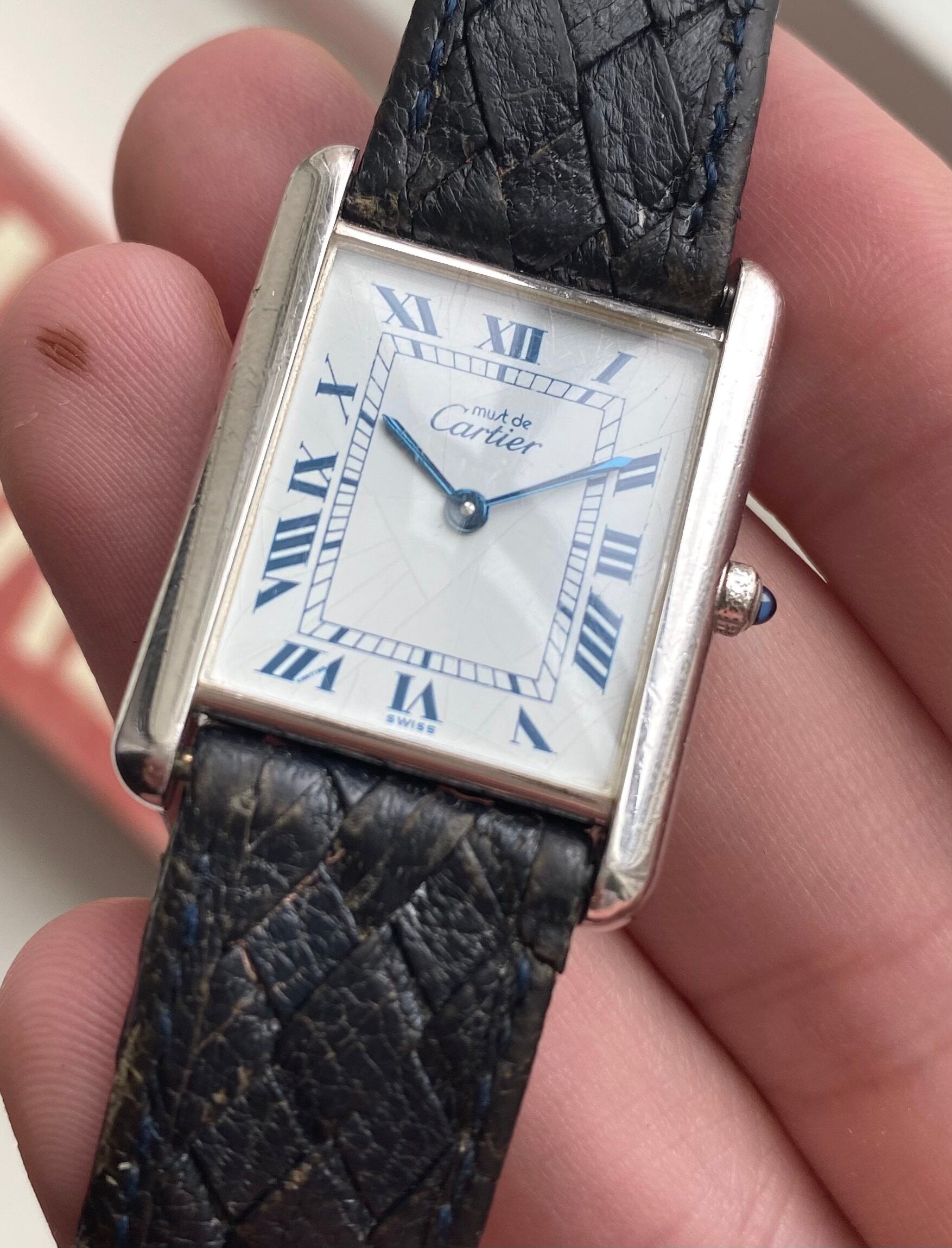 Cartier Tank — Blue Roman Numerals