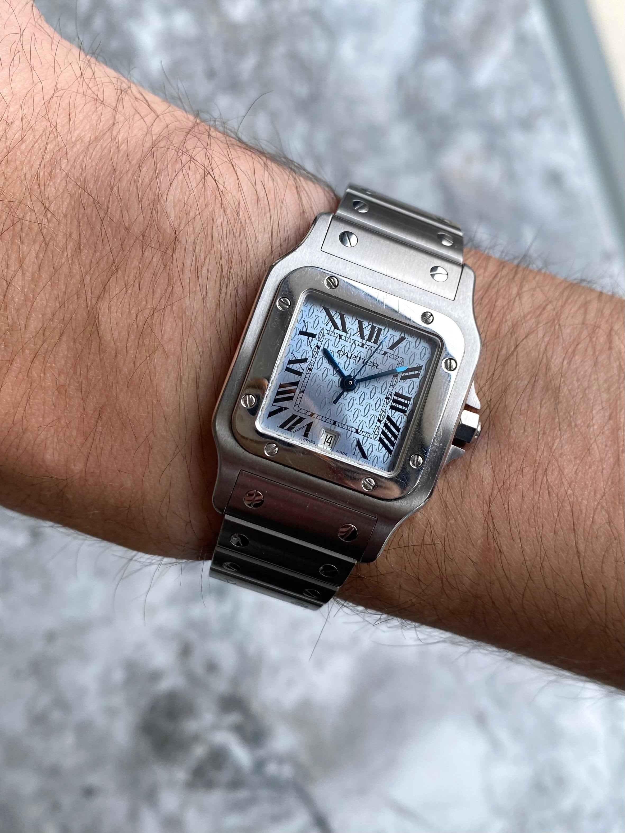 Cartier Santos 1564 - Ice Blue Dial.