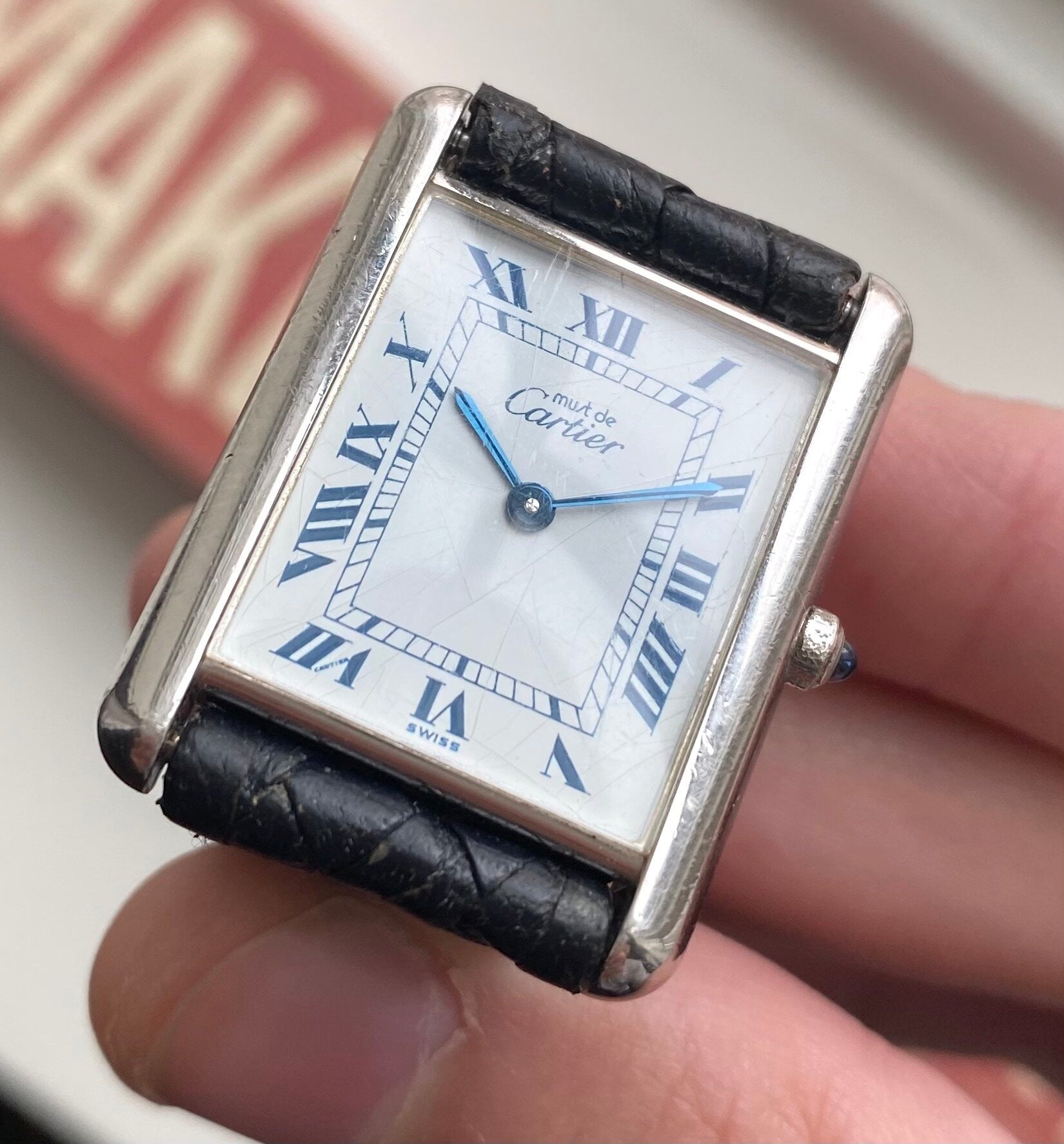 Cartier Tank — Blue Roman Numerals