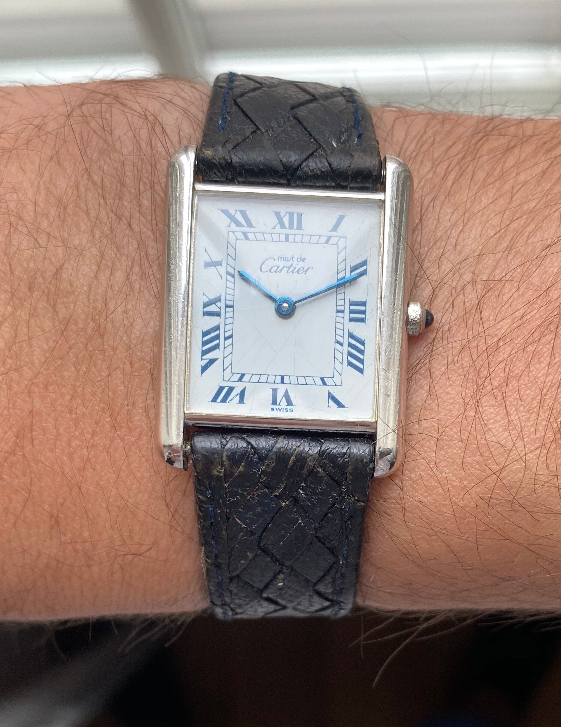 Cartier Tank — Blue Roman Numerals