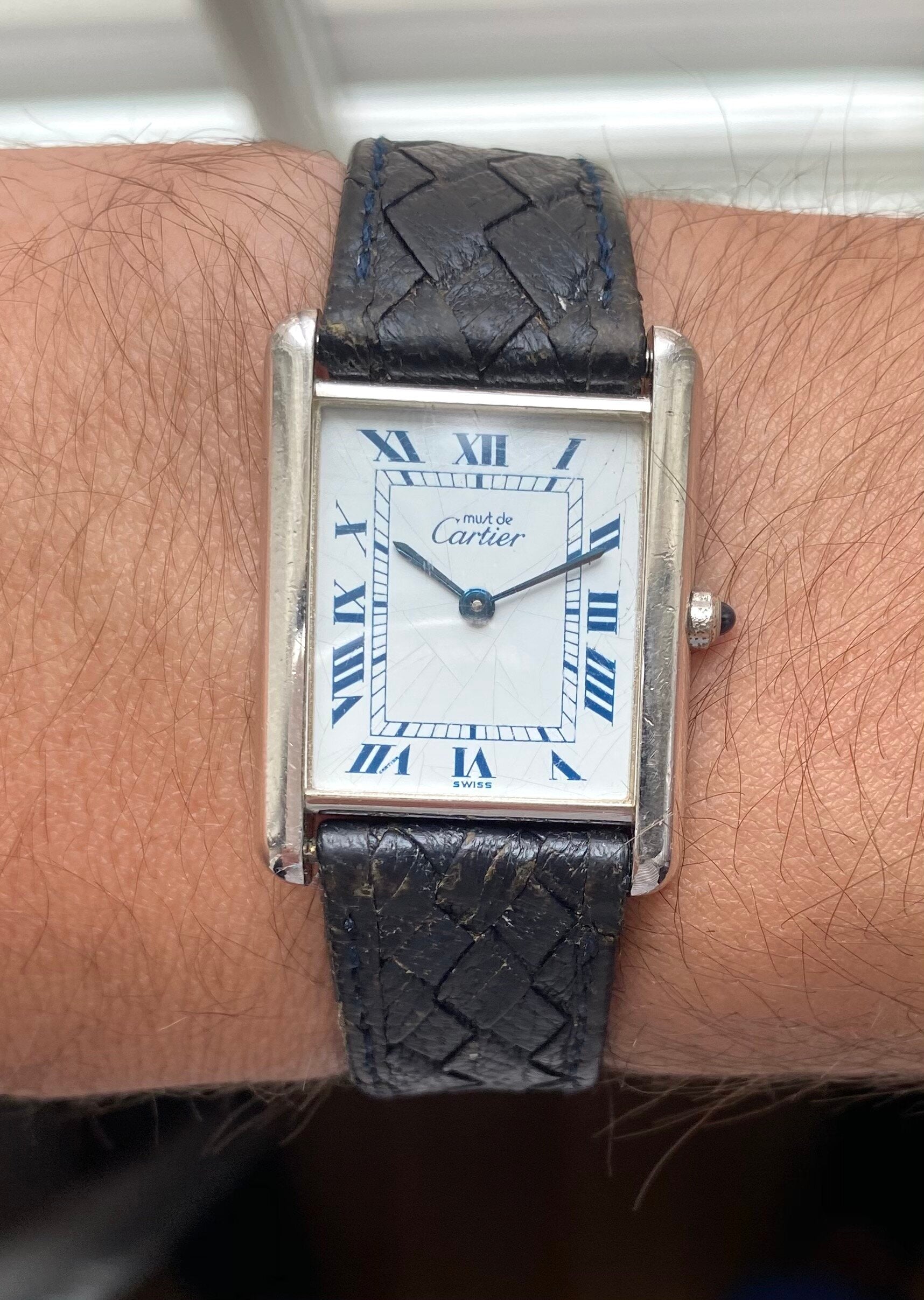 Cartier Tank — Blue Roman Numerals