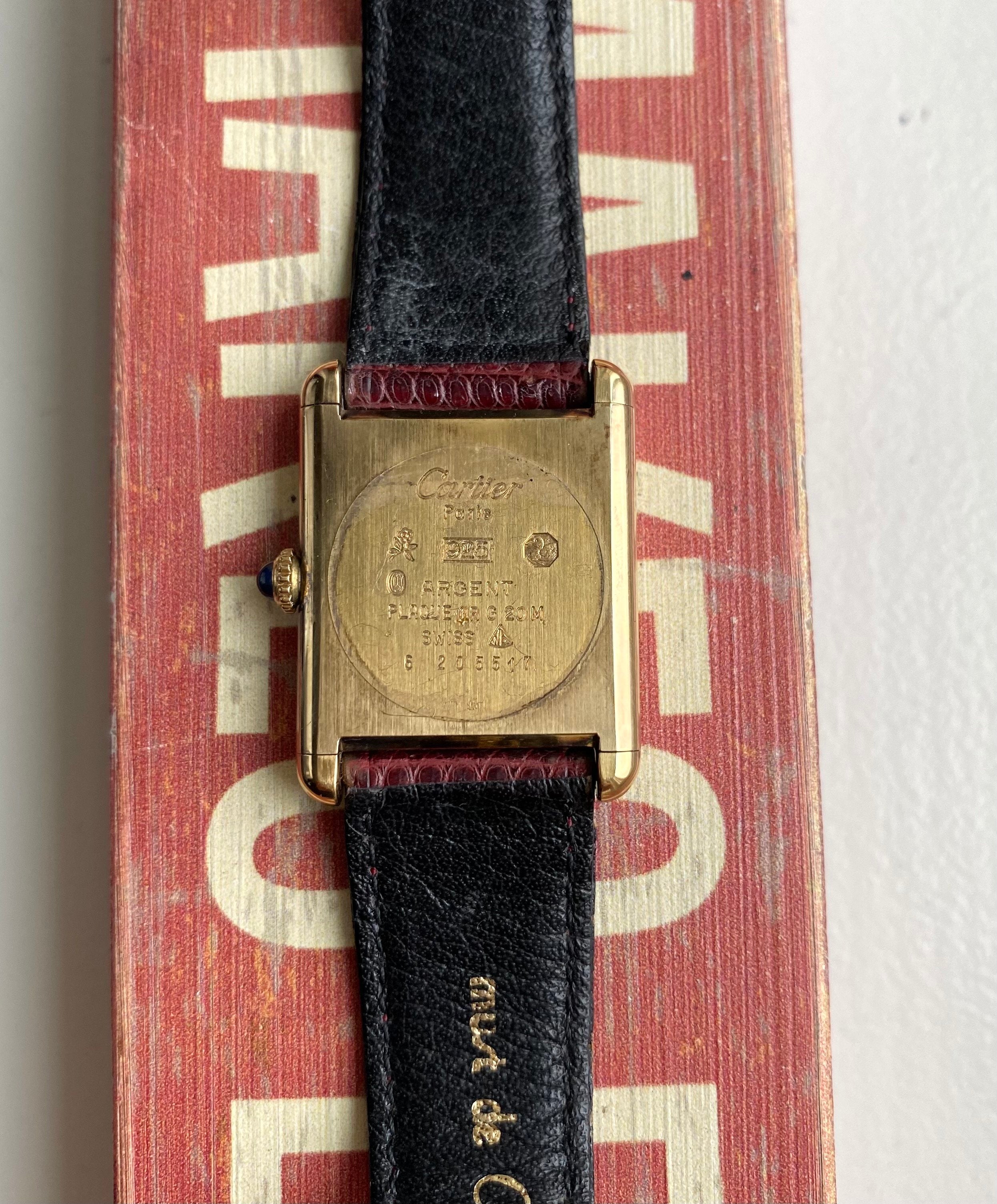 Cartier Tank — Maroon Dial