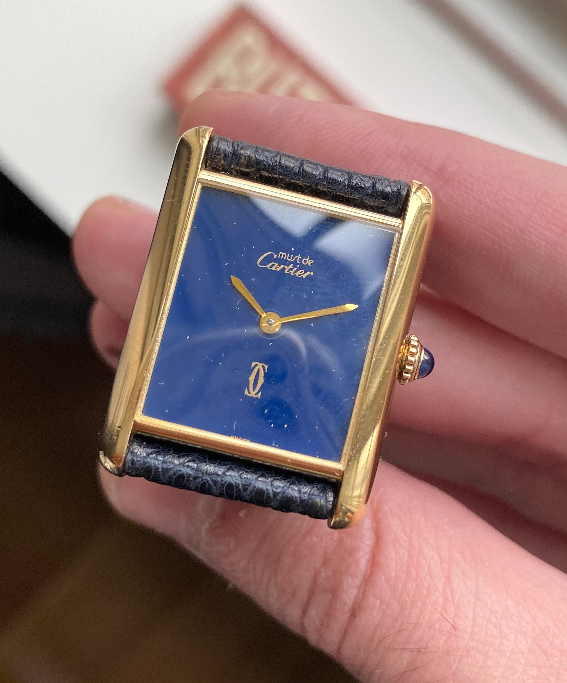 Cartier Tank Blue — With Box and Papers