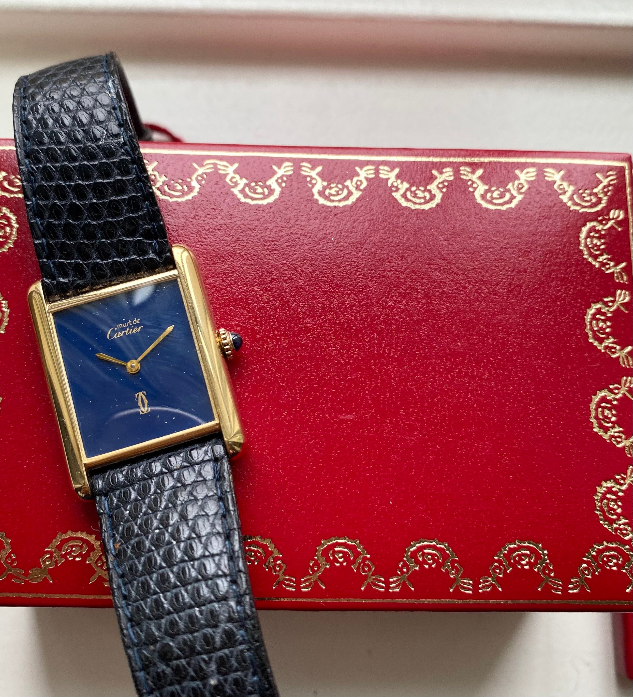 Cartier Tank Blue — With Box and Papers