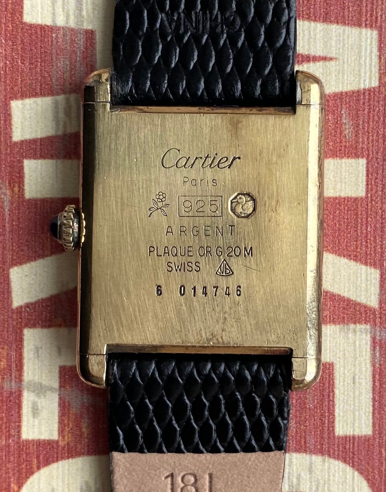 Cartier Tank — Box and Card