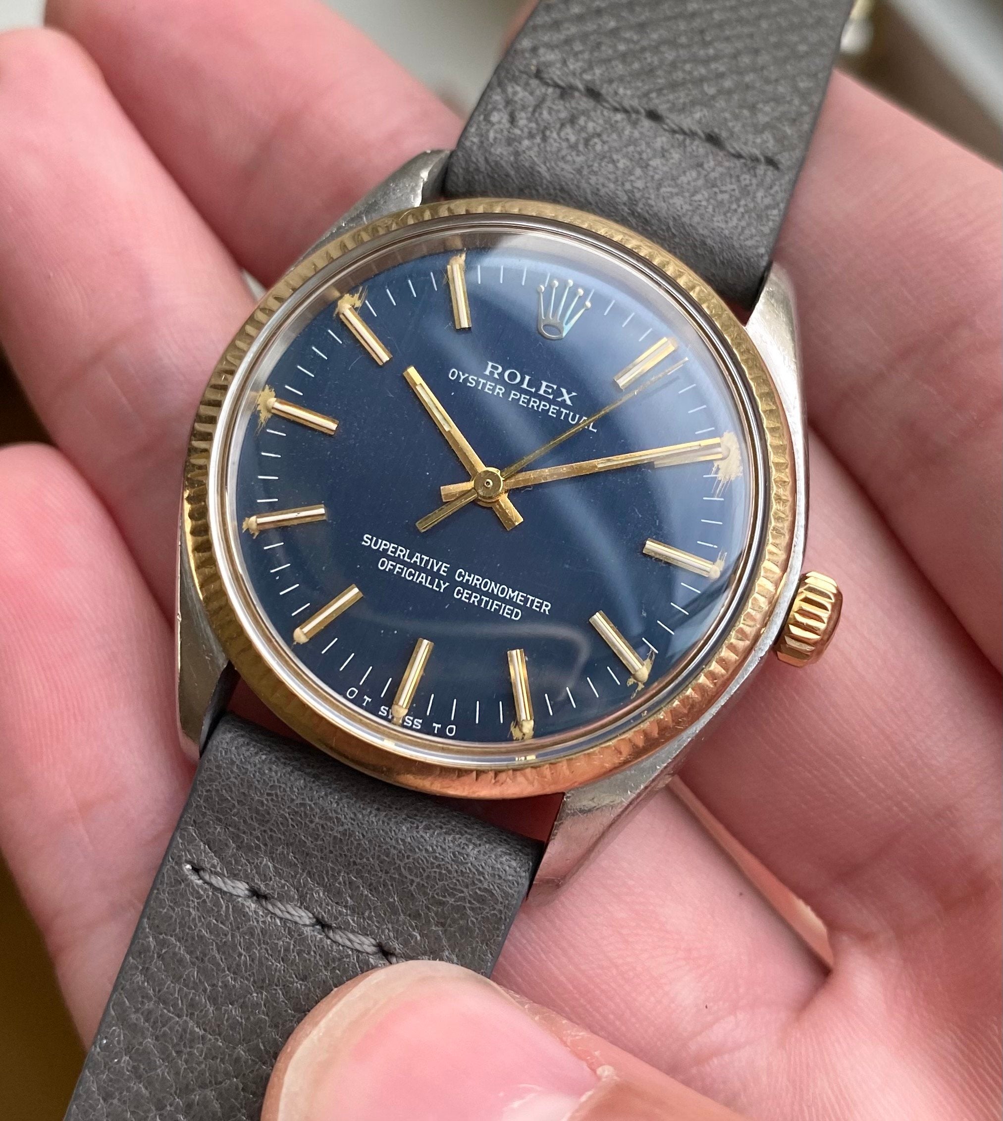 Rolex Oyster Perpetual ref. 1005 — Blue "Sigma" Dial