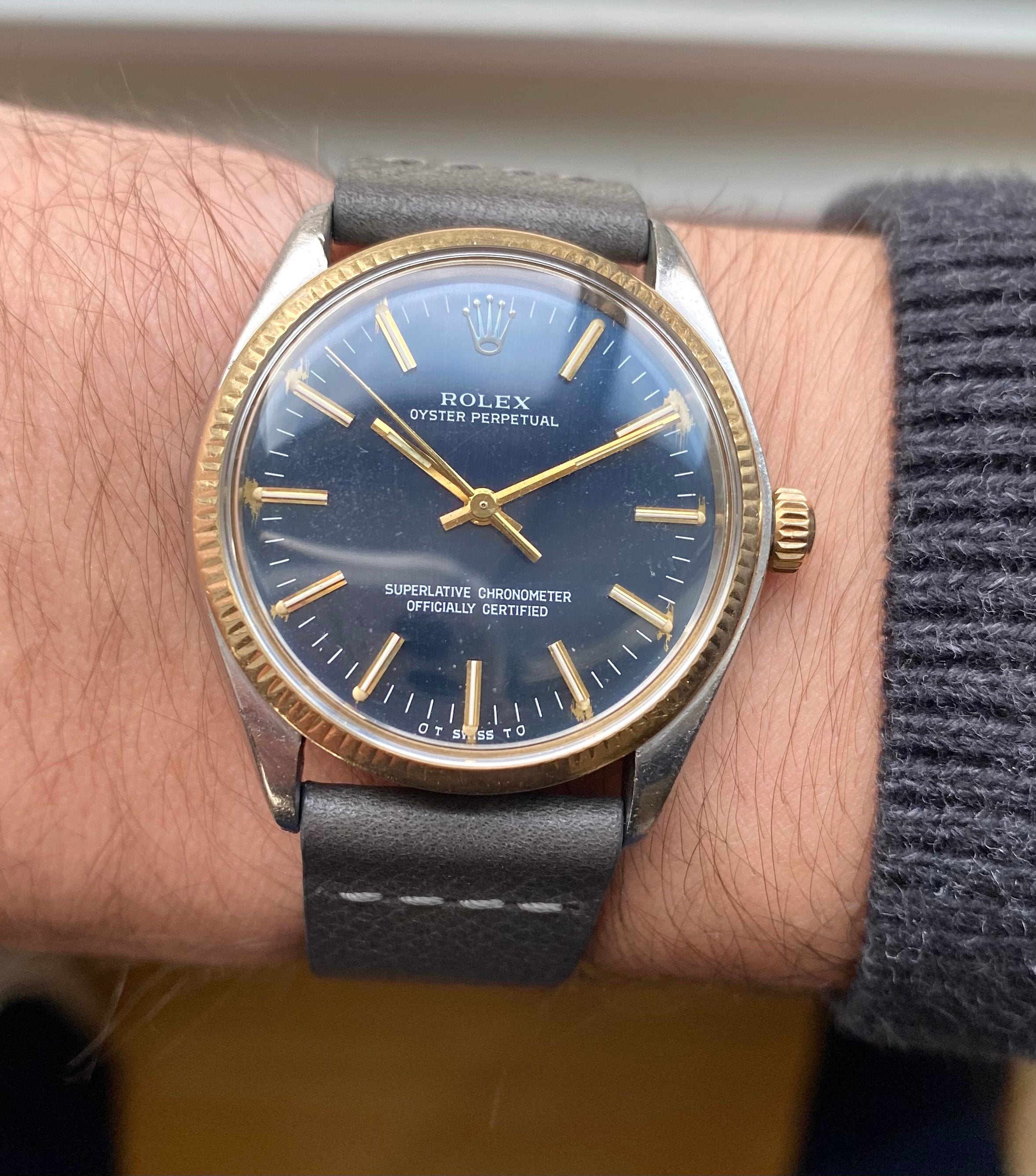 Rolex Oyster Perpetual ref. 1005 — Blue "Sigma" Dial