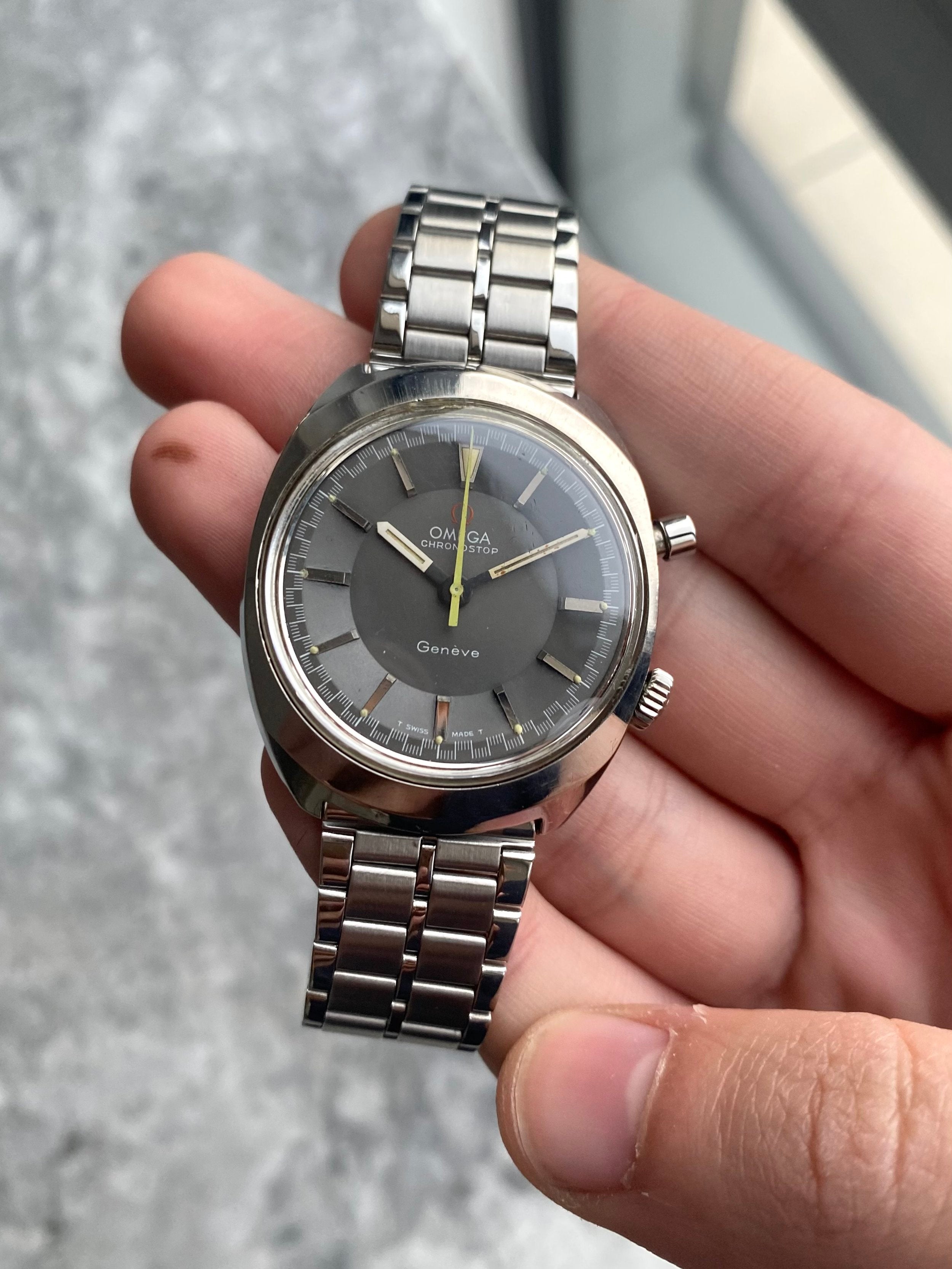 Omega Geneve Chronostop - Grey Dial.