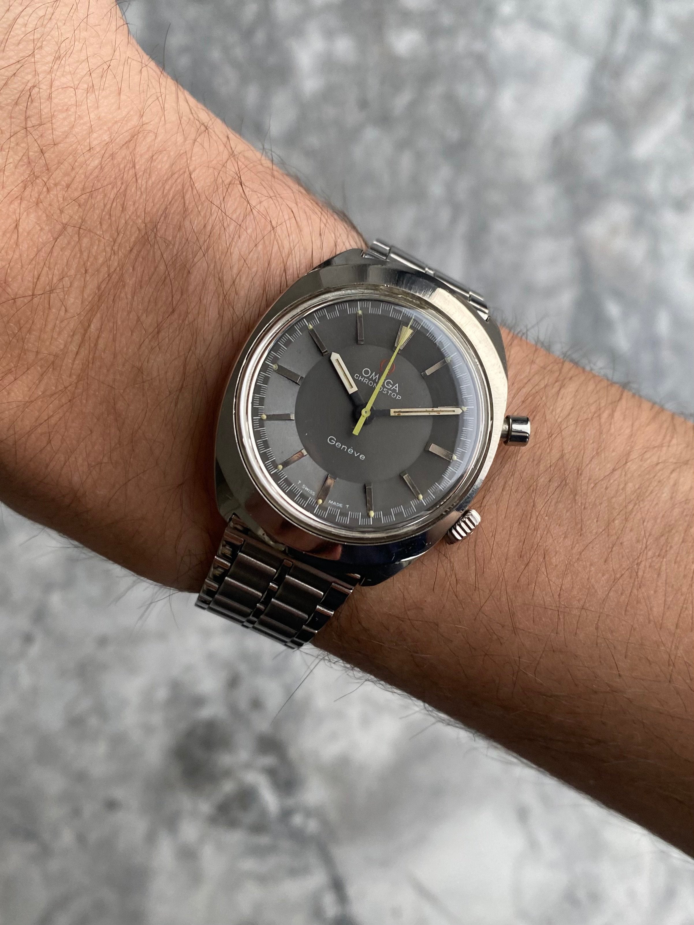 Omega Geneve Chronostop - Grey Dial.