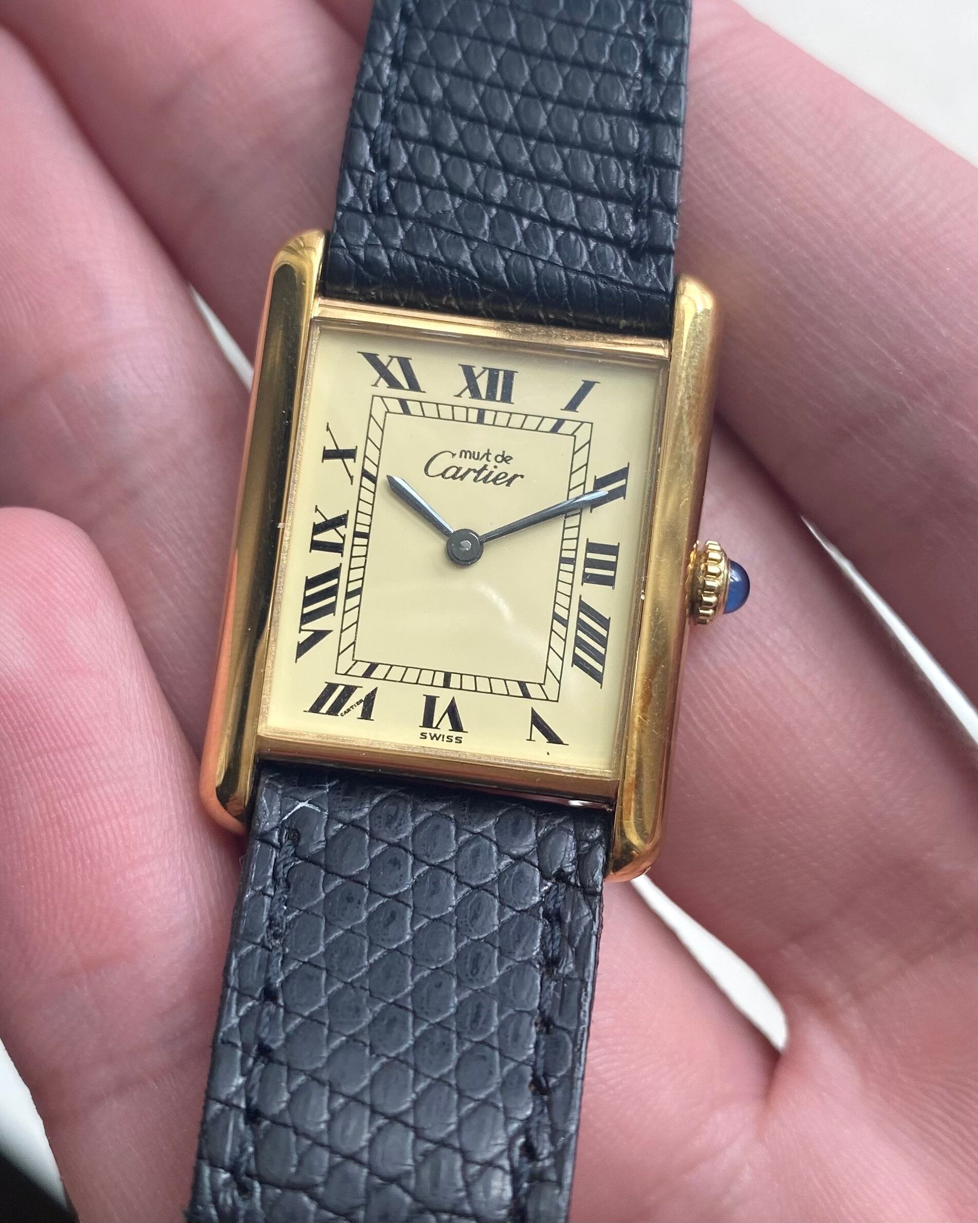 Cartier Tank Lemon Dial — Box and Papers