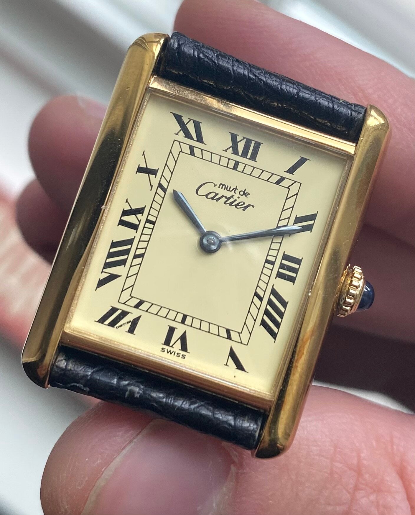 Cartier Tank Lemon Dial — Box and Papers