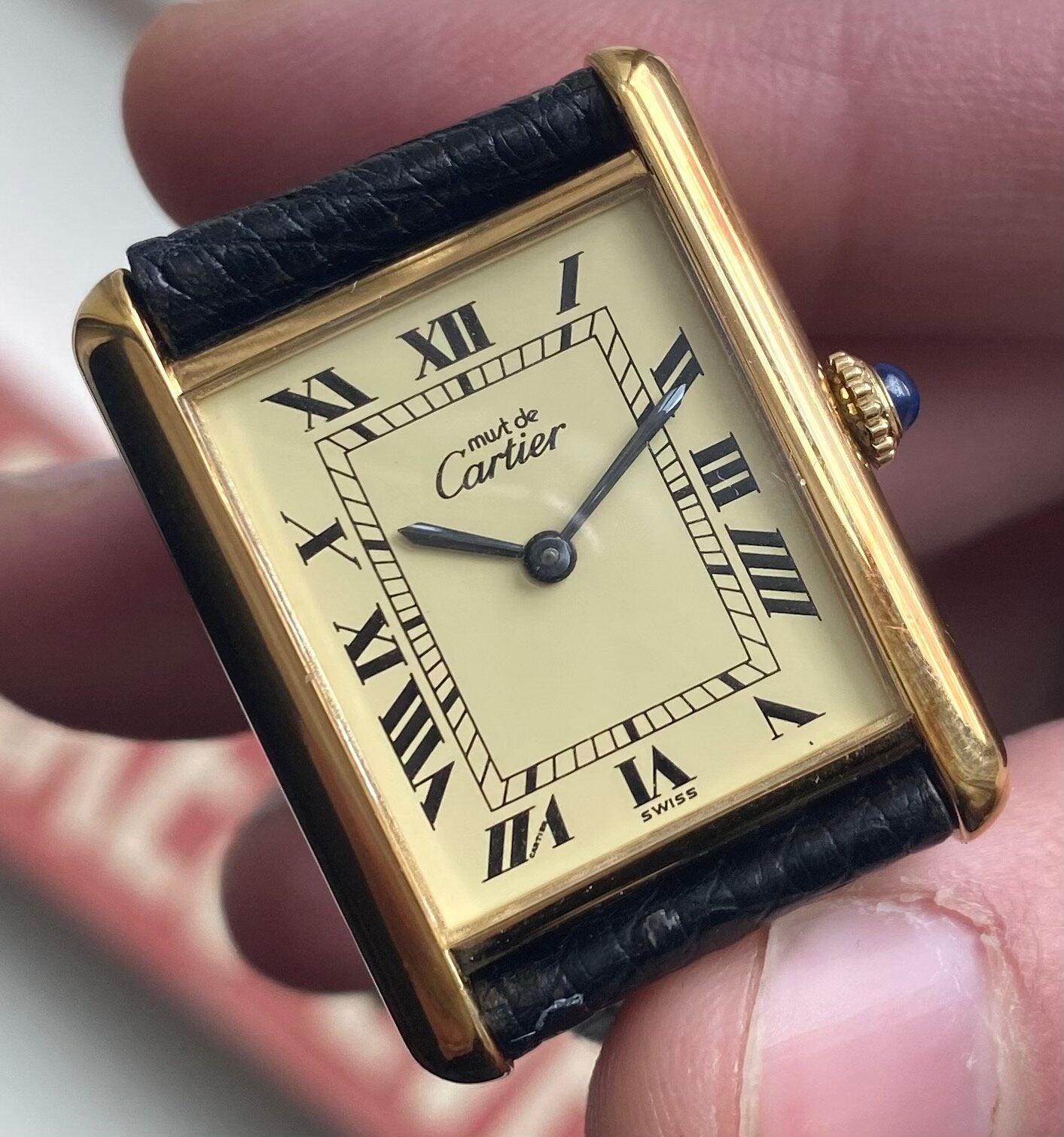 Cartier Tank Lemon Dial — Box and Papers