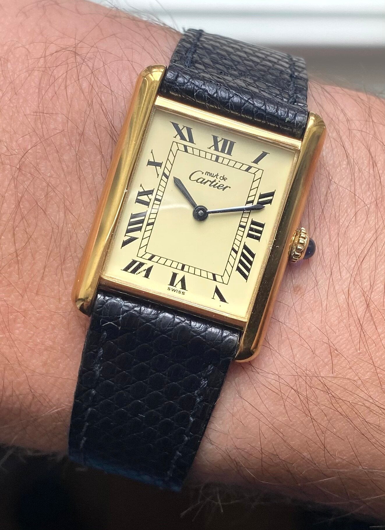 Cartier Tank Lemon Dial — Box and Papers