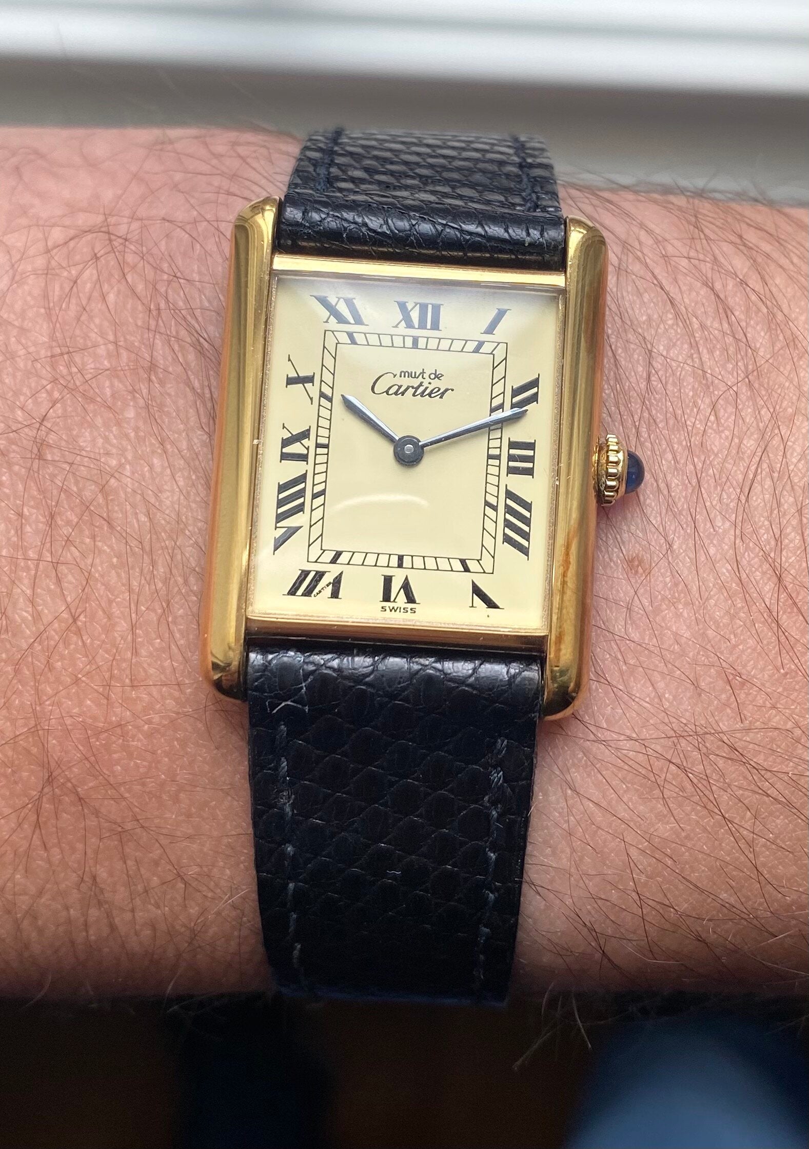 Cartier Tank Lemon Dial — Box and Papers