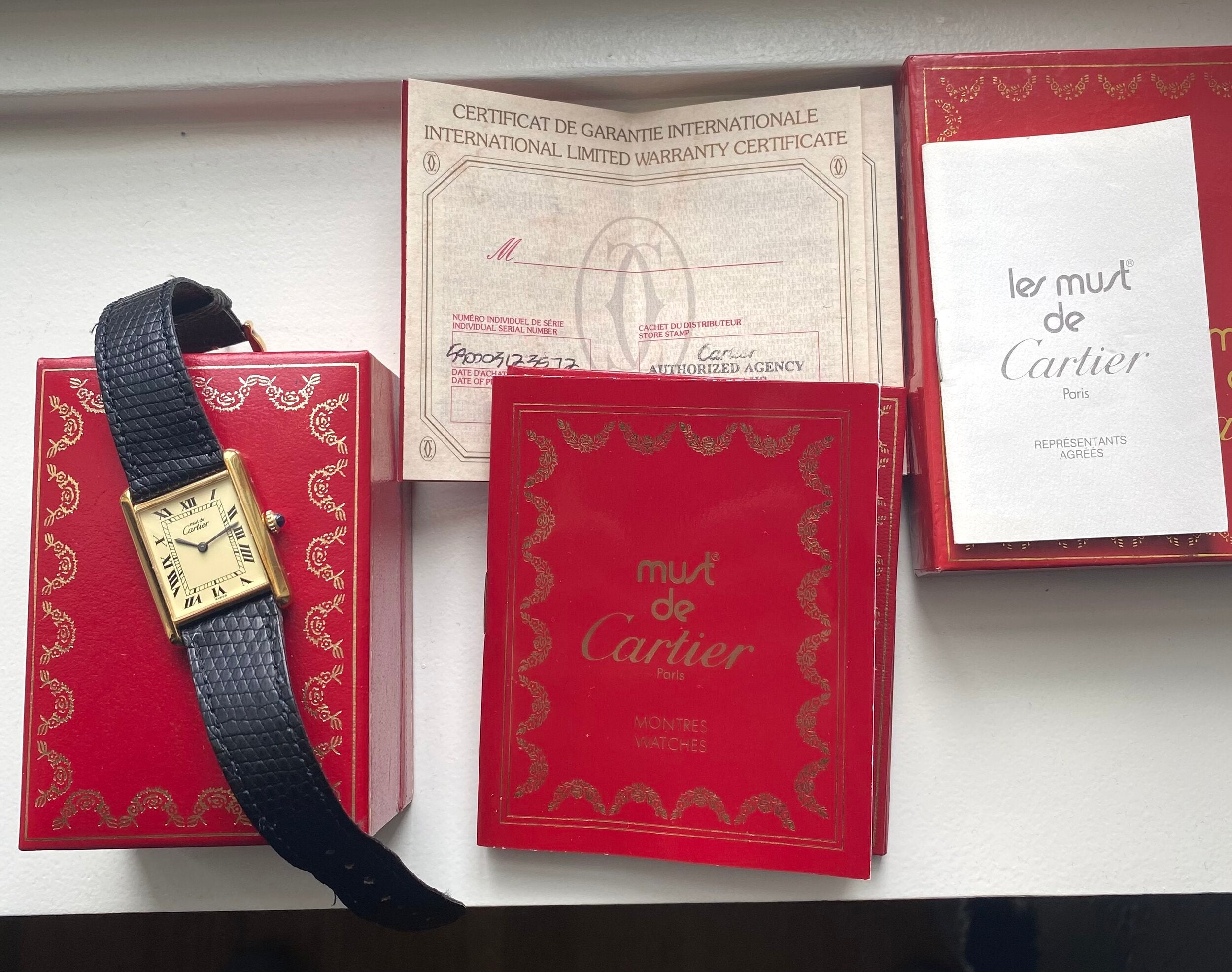 Cartier Tank Lemon Dial — Box and Papers