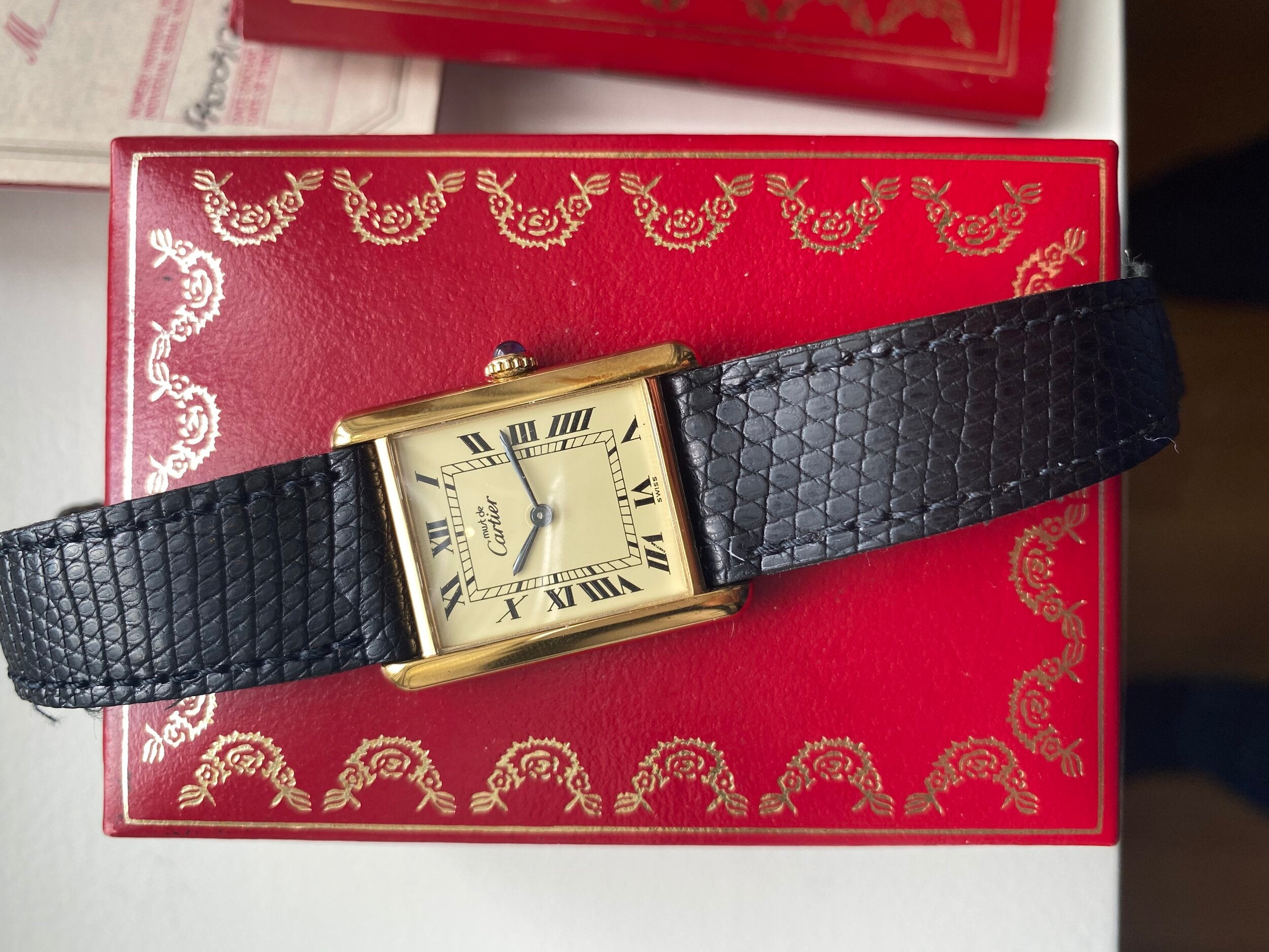 Cartier Tank Lemon Dial — Box and Papers