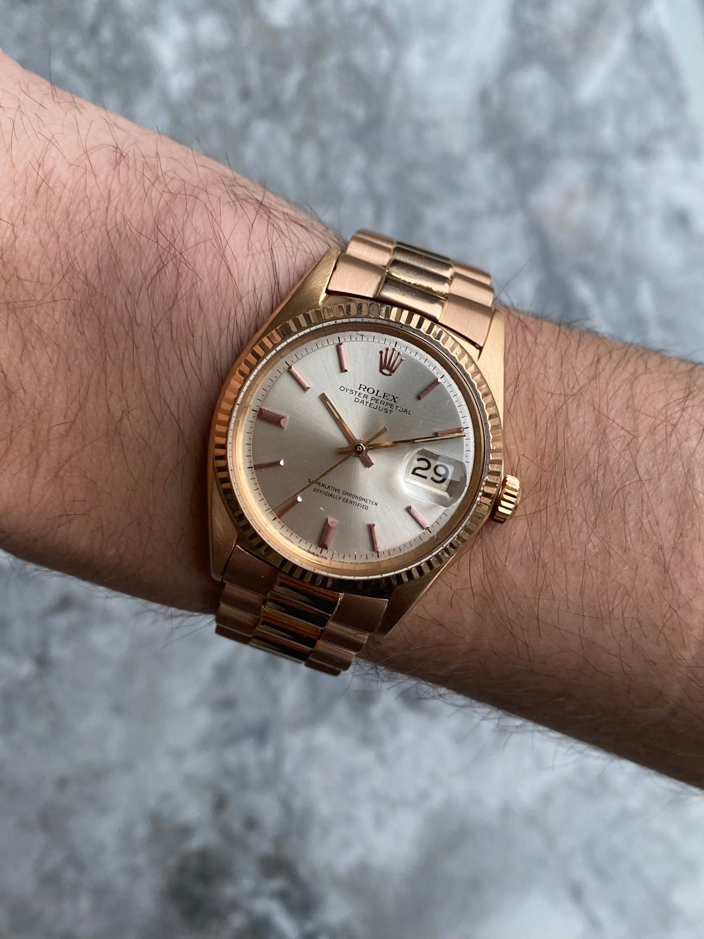 Rolex Datejust 1601 - 18K Rose Gold.