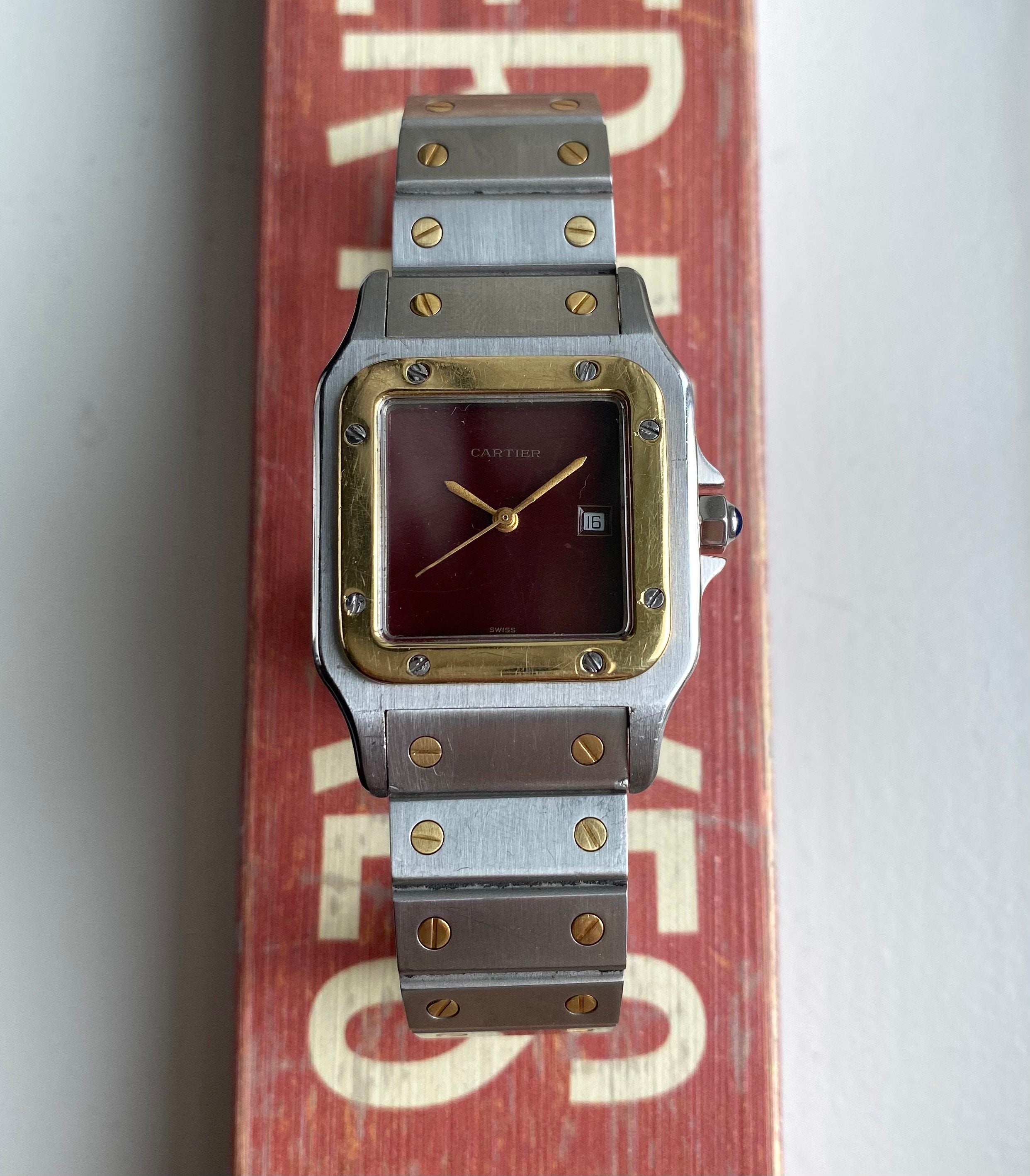 Cartier Santos — Two-tone Rare Red Dial