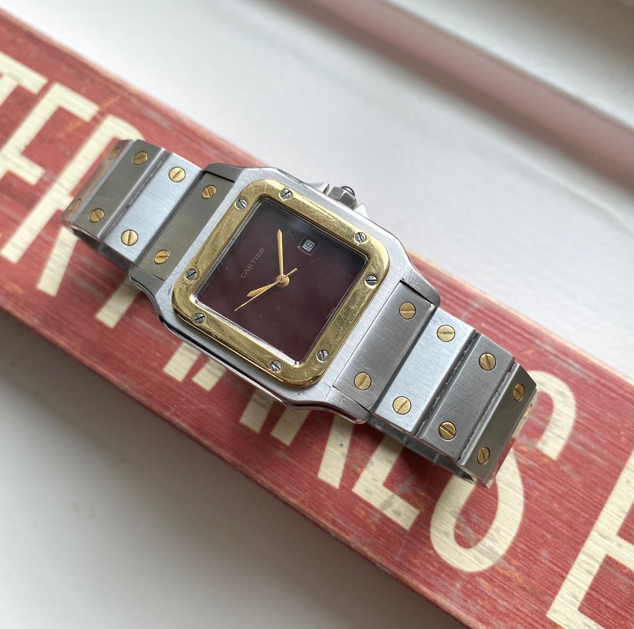 Cartier Santos — Two-tone Rare Red Dial