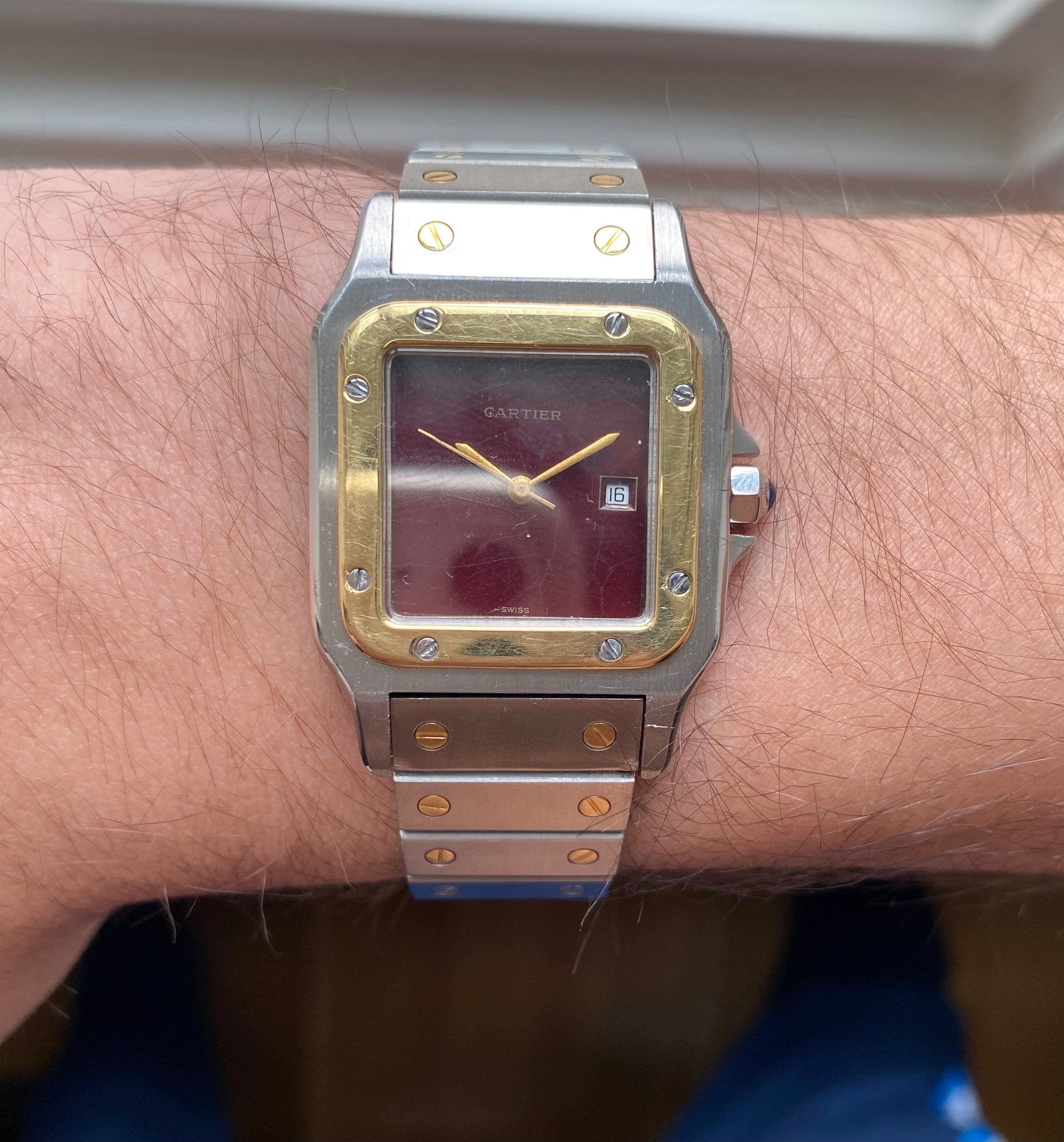 Cartier Santos — Two-tone Rare Red Dial