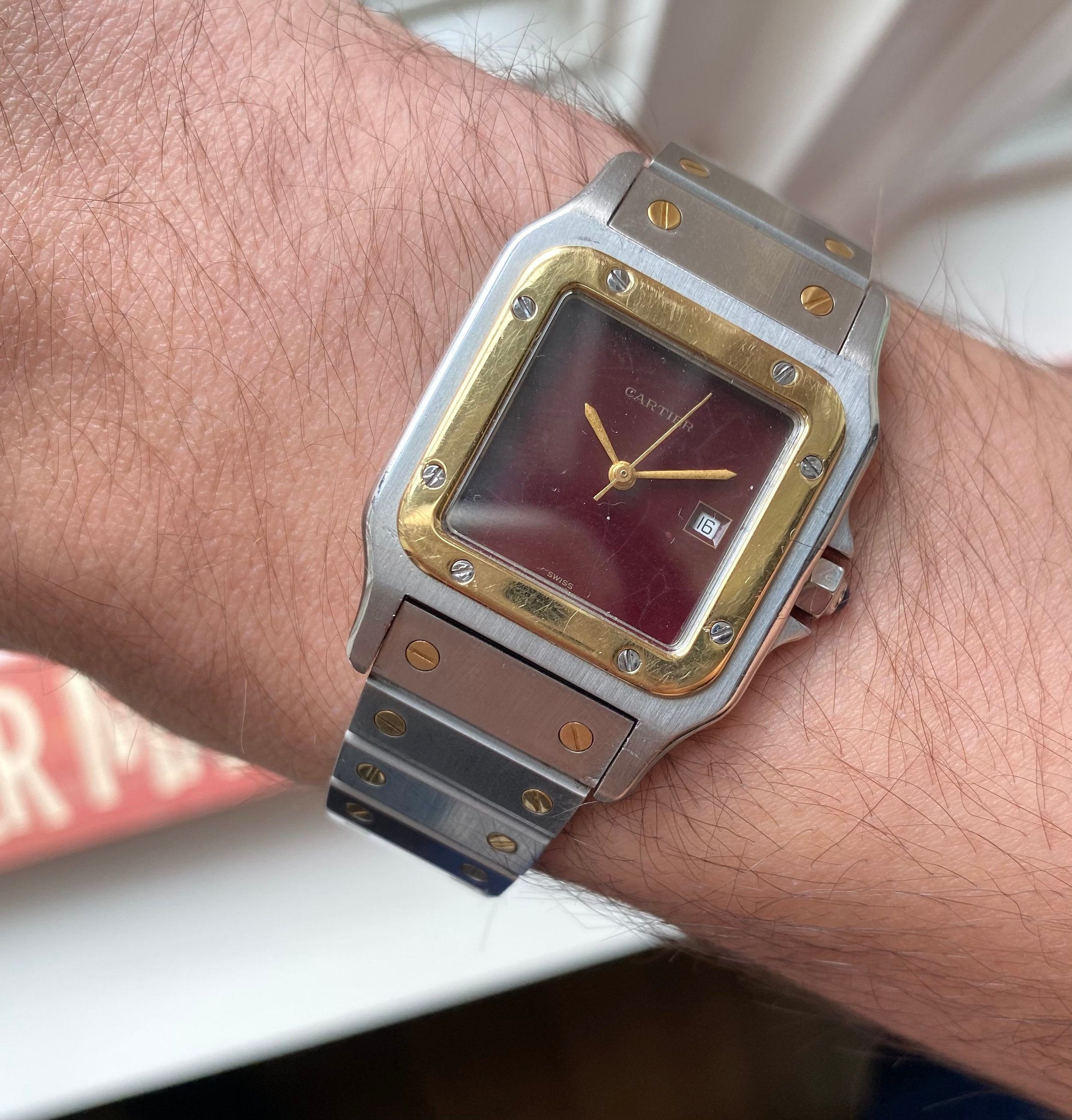 Cartier Santos — Two-tone Rare Red Dial