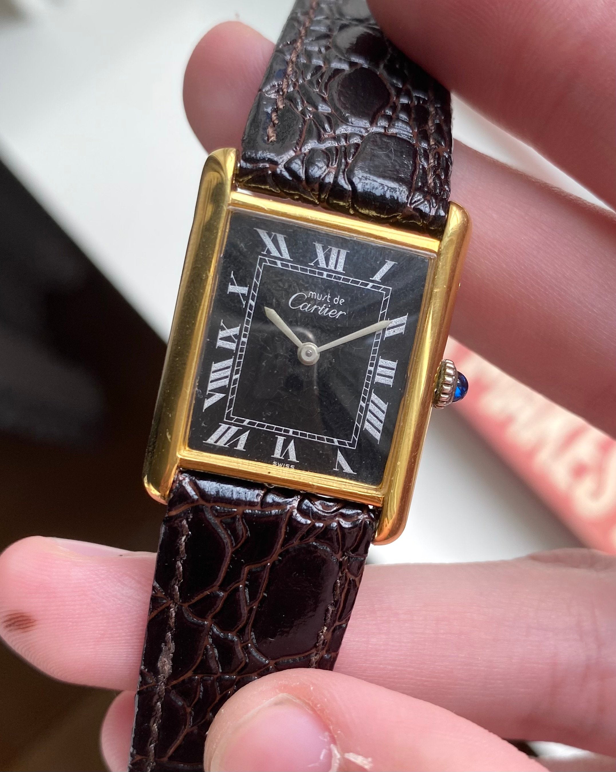 Cartier Tank — Black Roman Numeral Dial