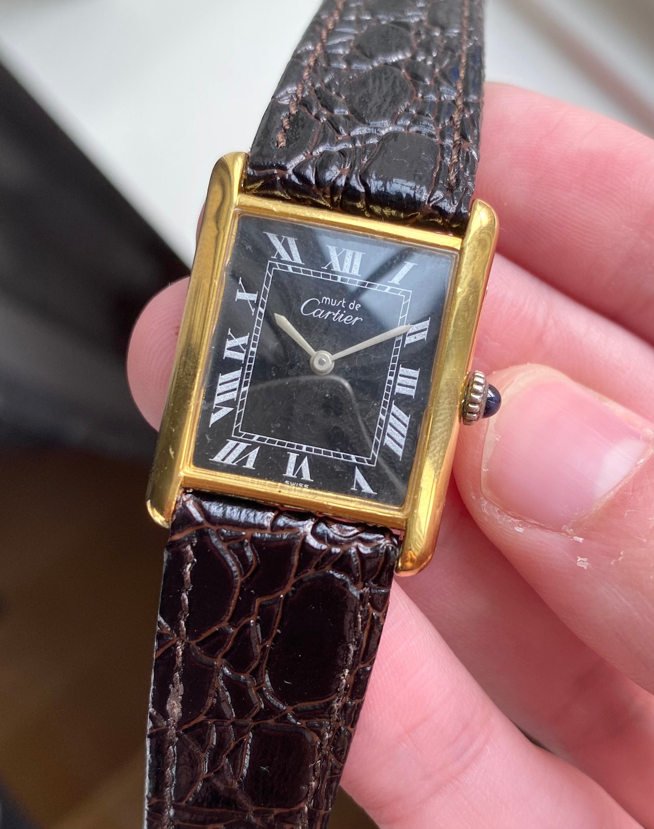 Cartier Tank — Black Roman Numeral Dial