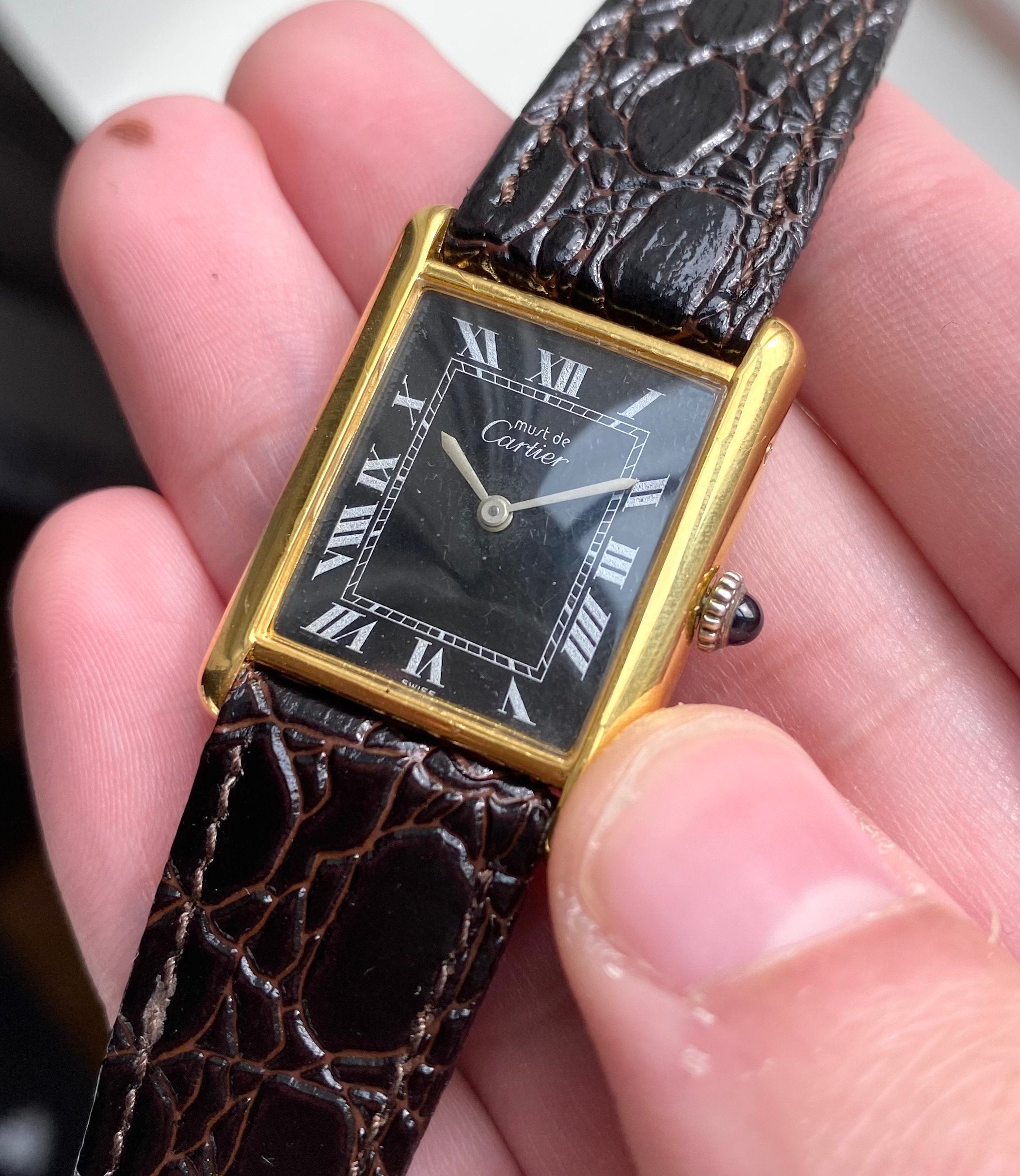 Cartier Tank — Black Roman Numeral Dial