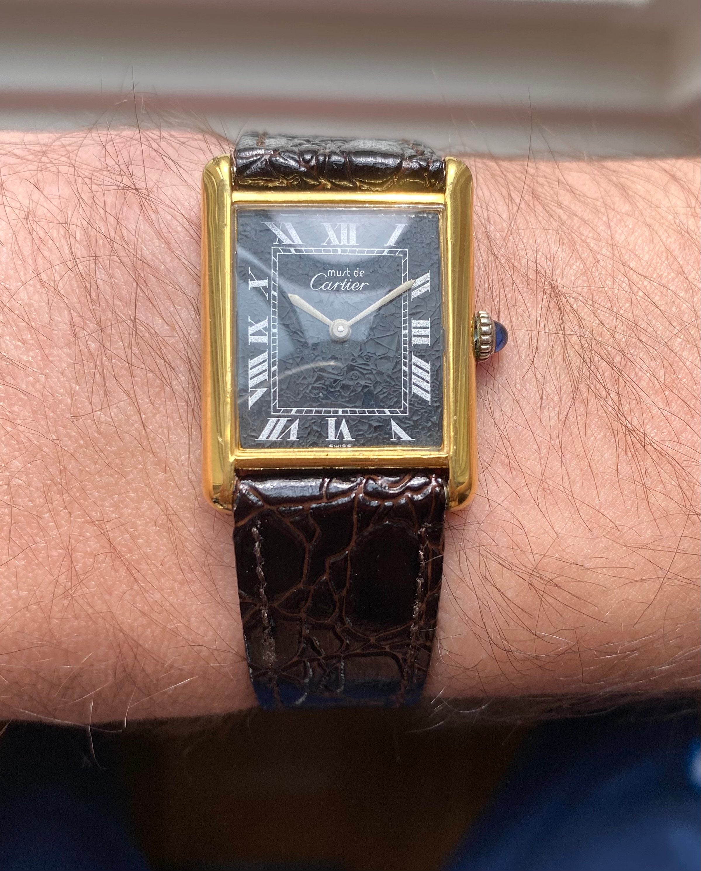 Cartier Tank — Black Roman Numeral Dial