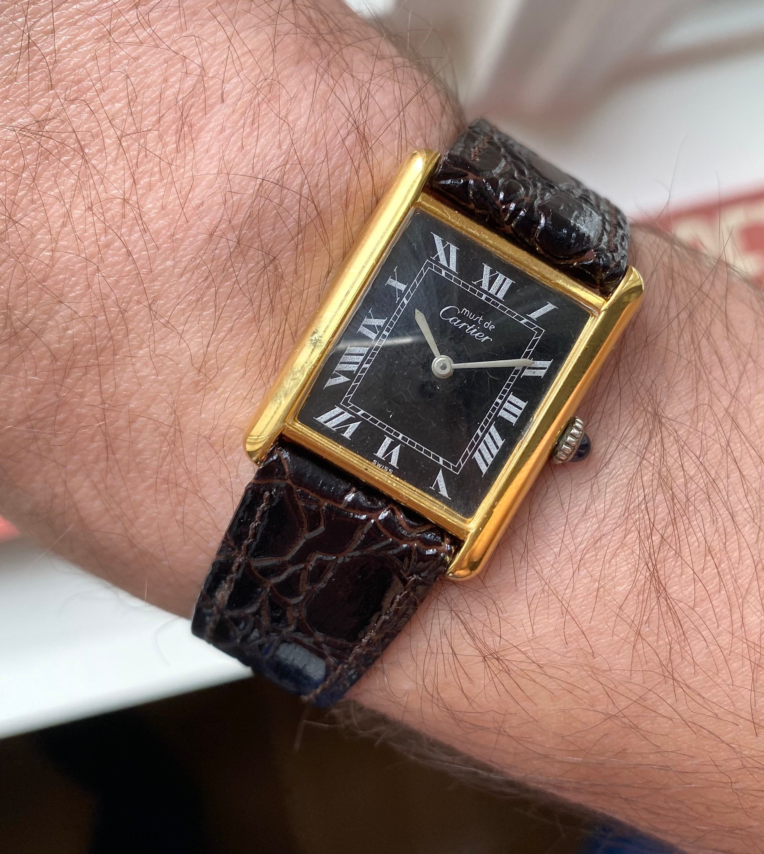 Cartier Tank — Black Roman Numeral Dial